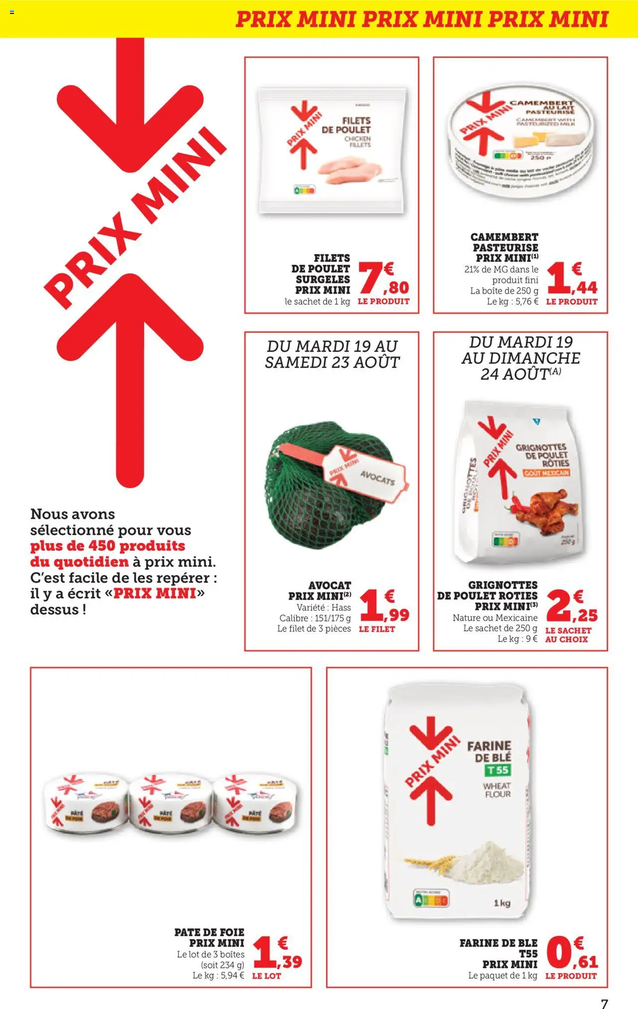  | Page: 7 | Produits: Farine de ble, Avocats, Lait, Camembert
