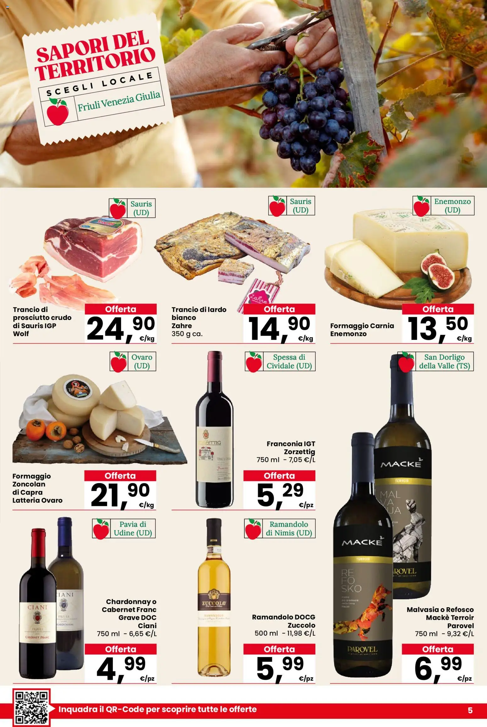 Volantino Despar del 21.04.2026 | Pagina: 5 | Prodotti: Prosciutto Crudo, Formaggio, Prosciutto