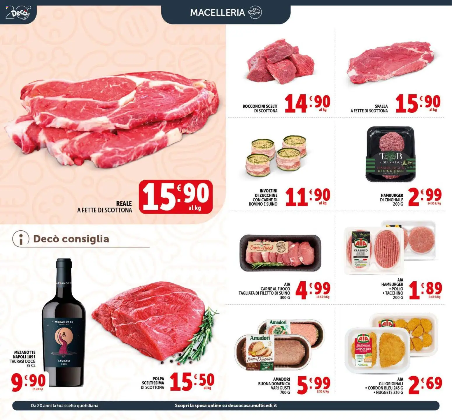 Volantino Decò del 17.03.2026 | Pagina: 6 | Prodotti: Bovino, Tacchino, Zucchine, Hamburger