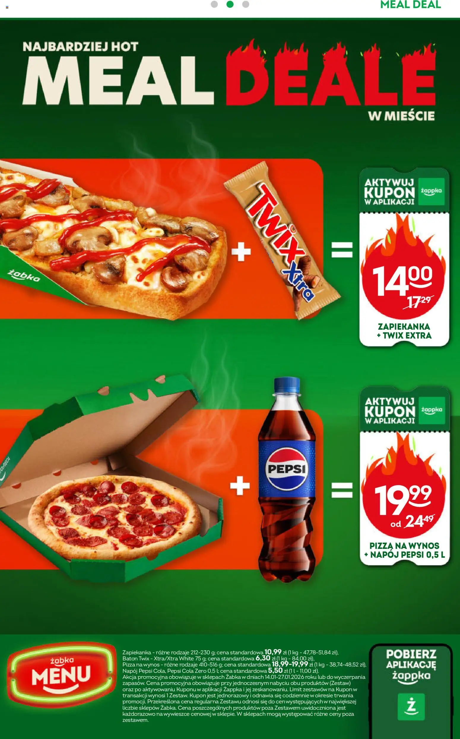 Żabka Gazetka od 14.01.2026 | Strona: 35 | Produkty: Zapiekanka, Pepsi, Baton, Pizza