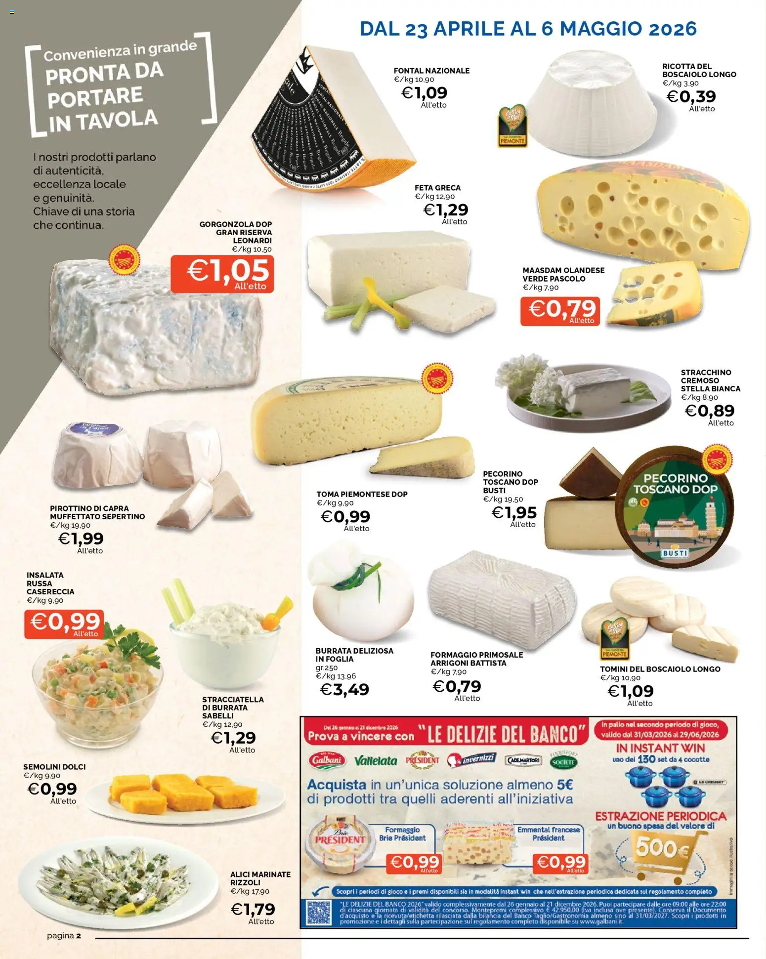 Volantino Mercatò del 23.04.2026 | Pagina: 2 | Prodotti: Gioco, Feta, Bilancia, Stracciatella