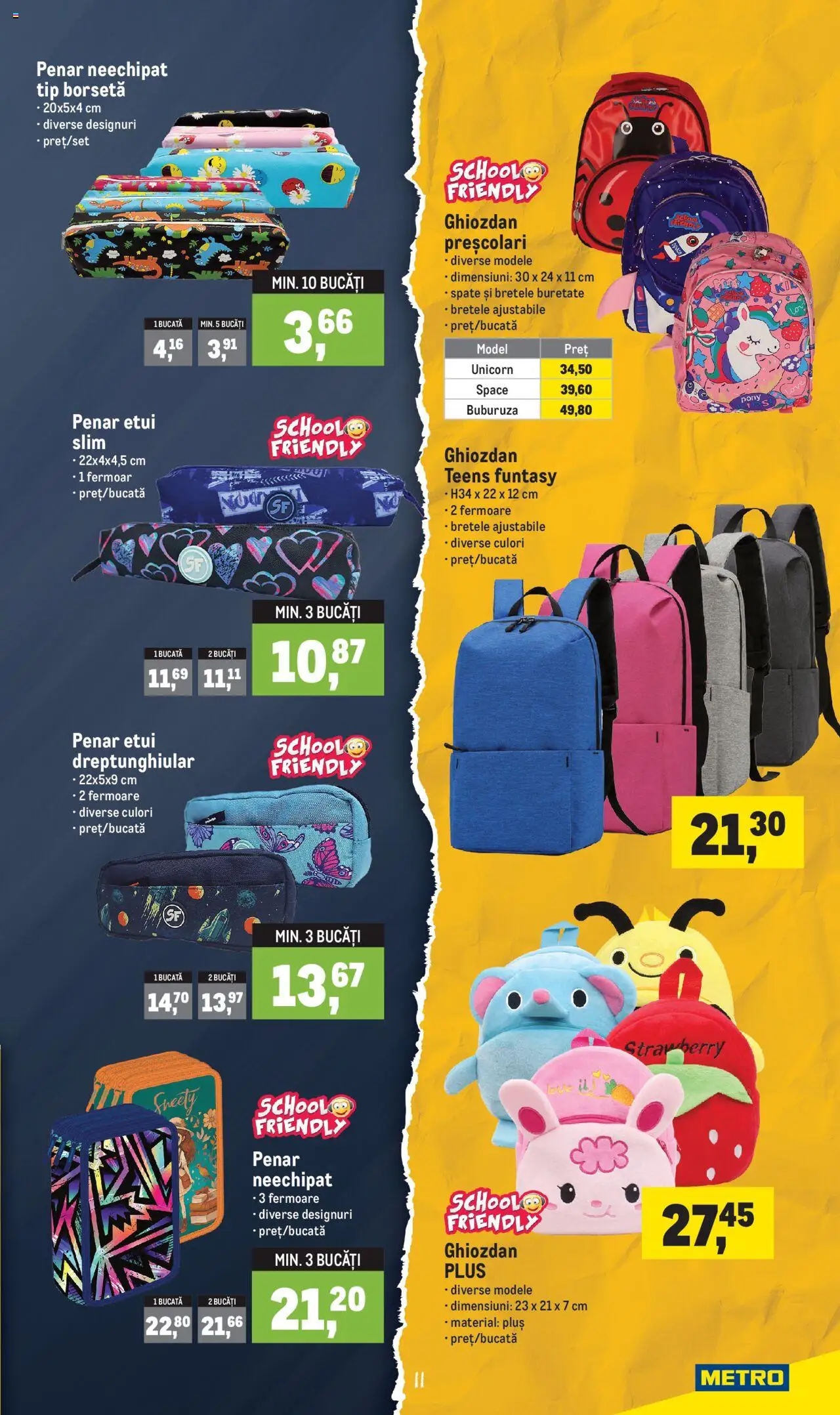 Metro catalog - Rechizite Școlare – valabil de la 01.08.2025 | Pagină: 11 | Produse: Ghiozdan