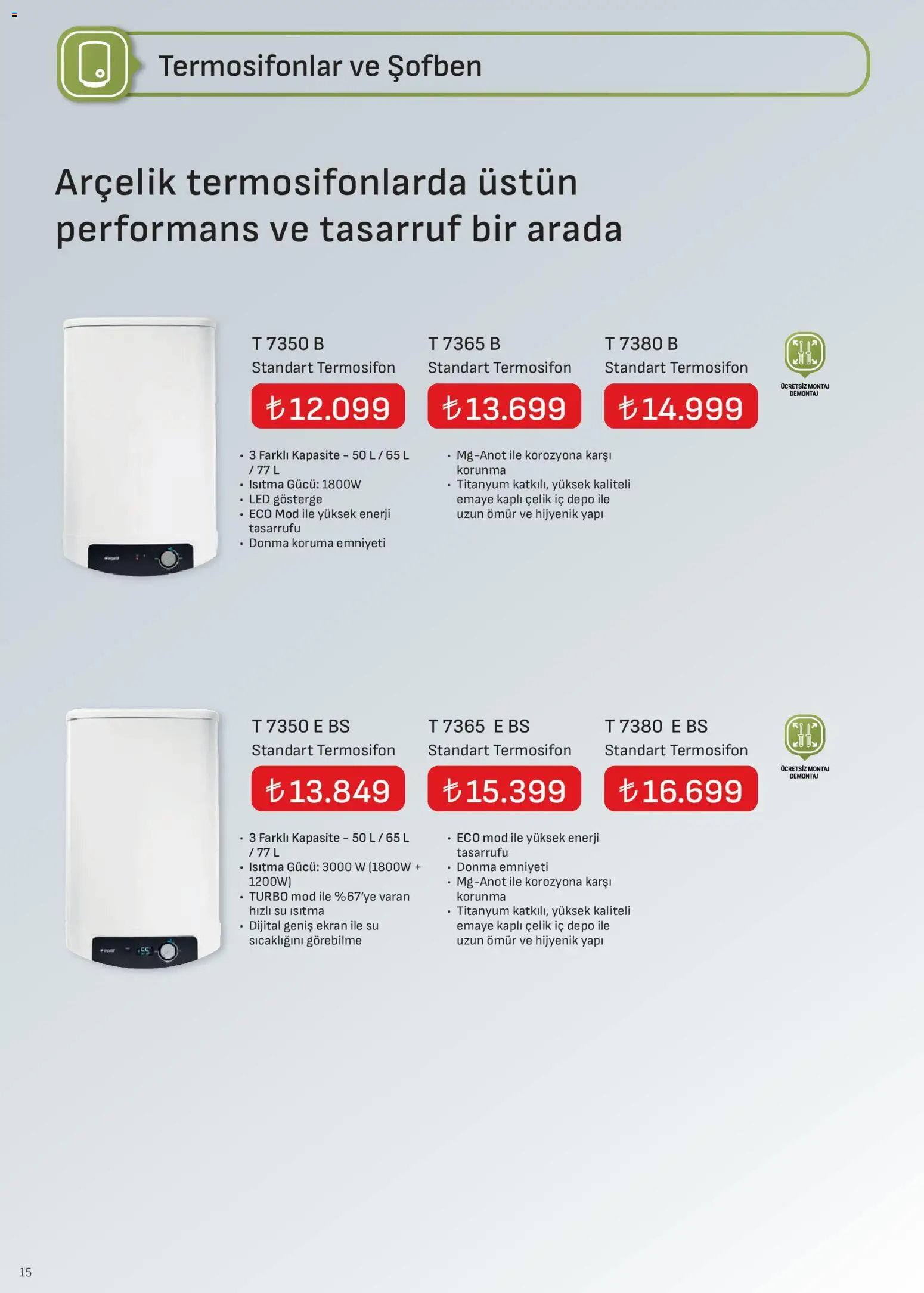 Arçelik İklimlendirme Kataloğu - 01.12.2025 tarihinden itibaren geçerlidir | Sayfa: 15