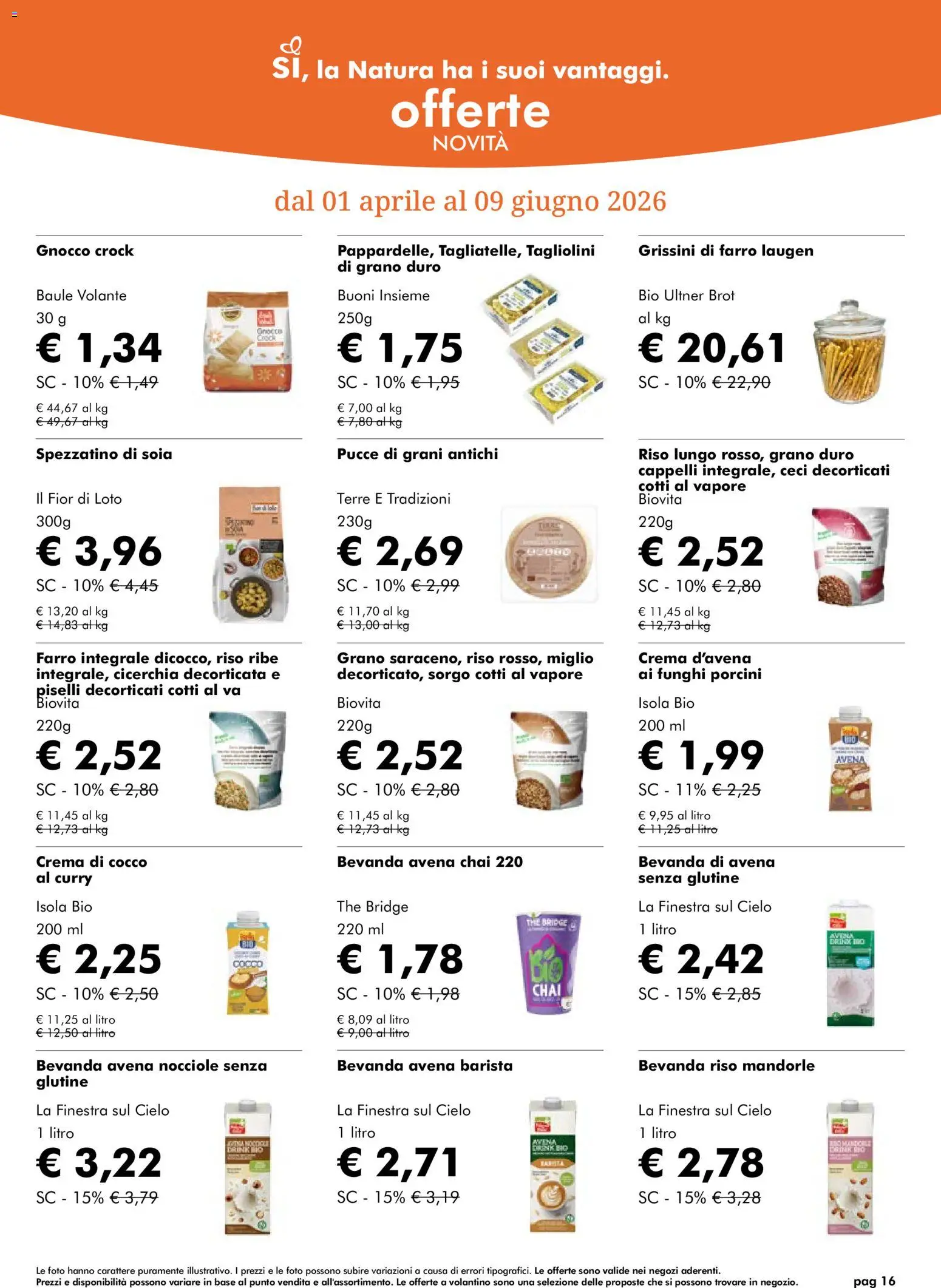 Volantino Natura Sì del 01.04.2026 | Pagina: 16
