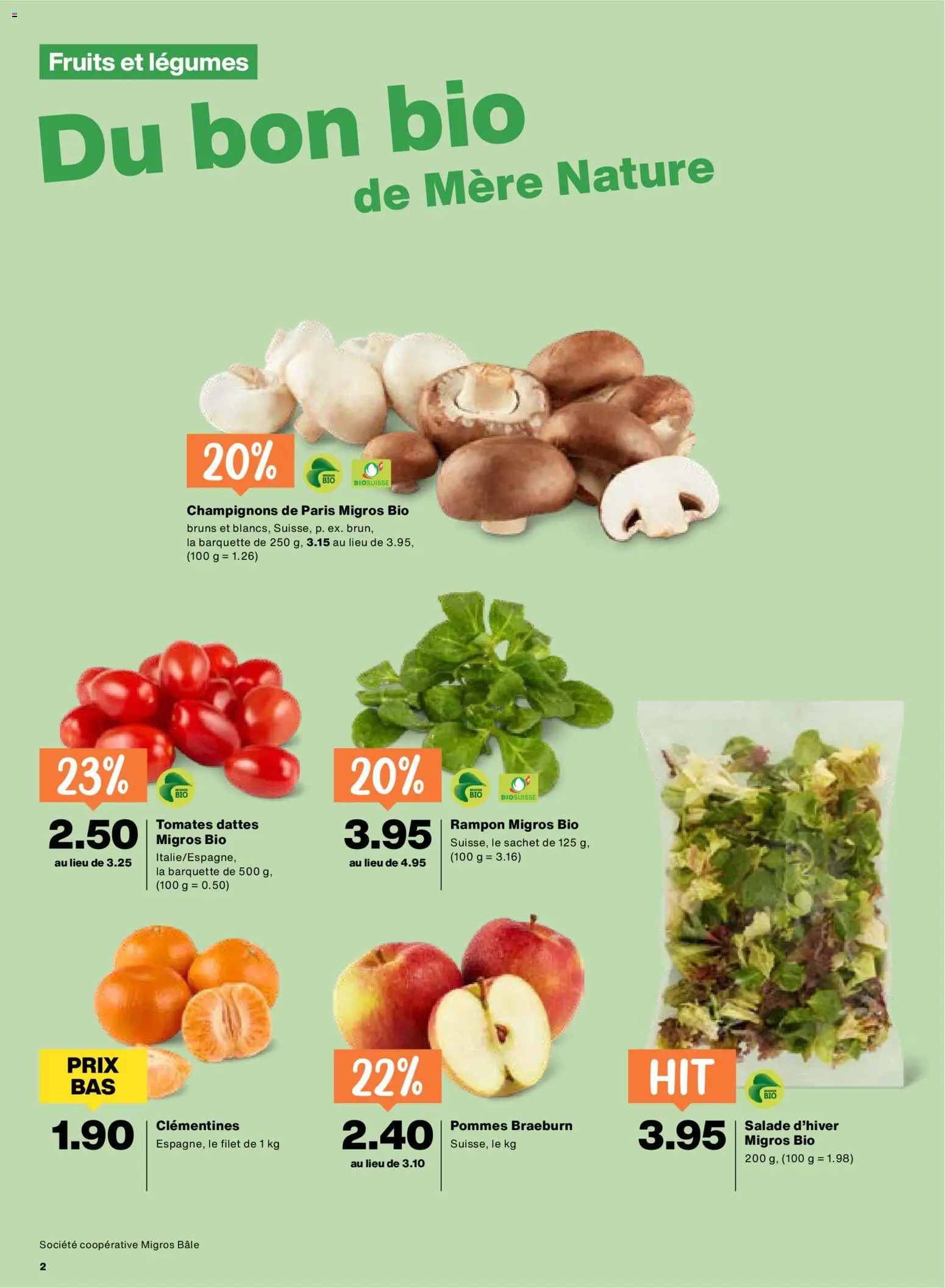 Migros Aktionen FR – gültig ab 26.02.2026 | Seite: 2 | Produkte: Champignons, Apple