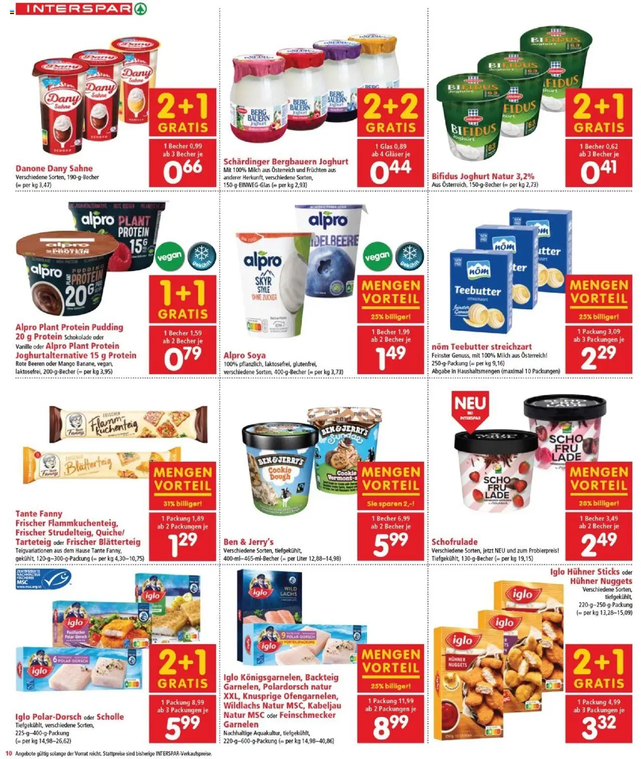 Interspar Flugblatt - Burgenland Nord gültig ab 28.08.2025 | Seite: 10 | Produkte: Sahne, Zucker, Mango, Joghurt