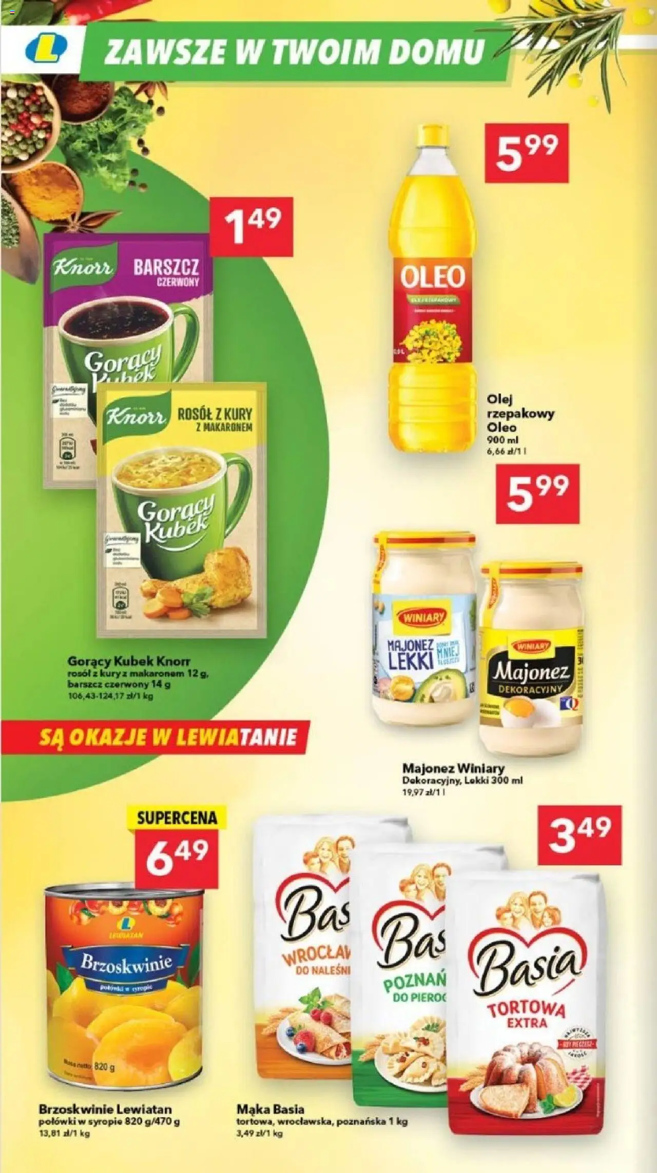 Lewiatan gazetka - Szczecin od 23.10.2025 | Strona: 6 | Produkty: Mąka basia, Olej, Brzoskwinie, Majonez