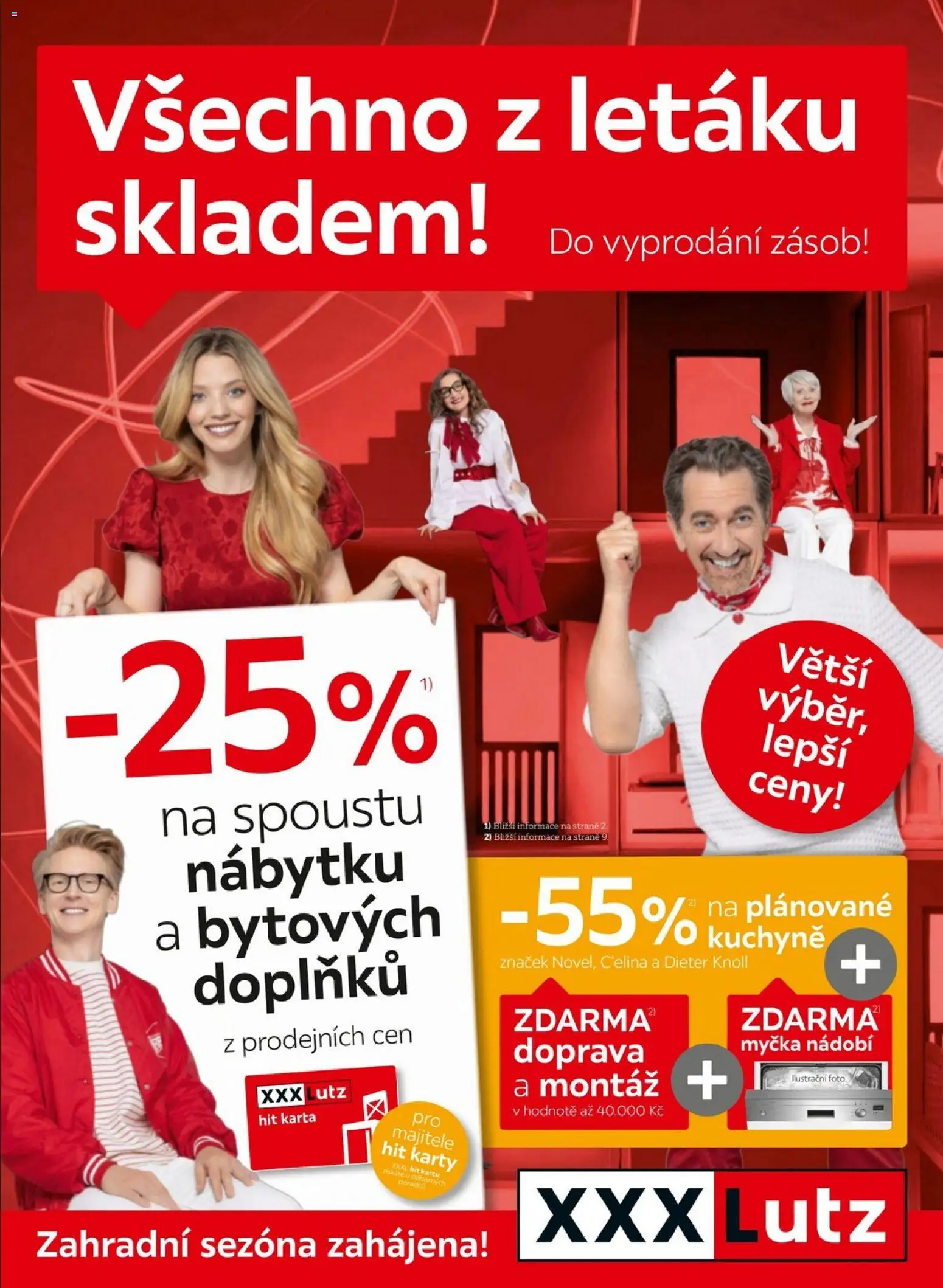 XXXLutz leták - Sleva 25 % na téměř vše od 09.03.2026 | Strana: 1 | Produkty: Myčka, Myčka nádobí, Karty, Kuchyně