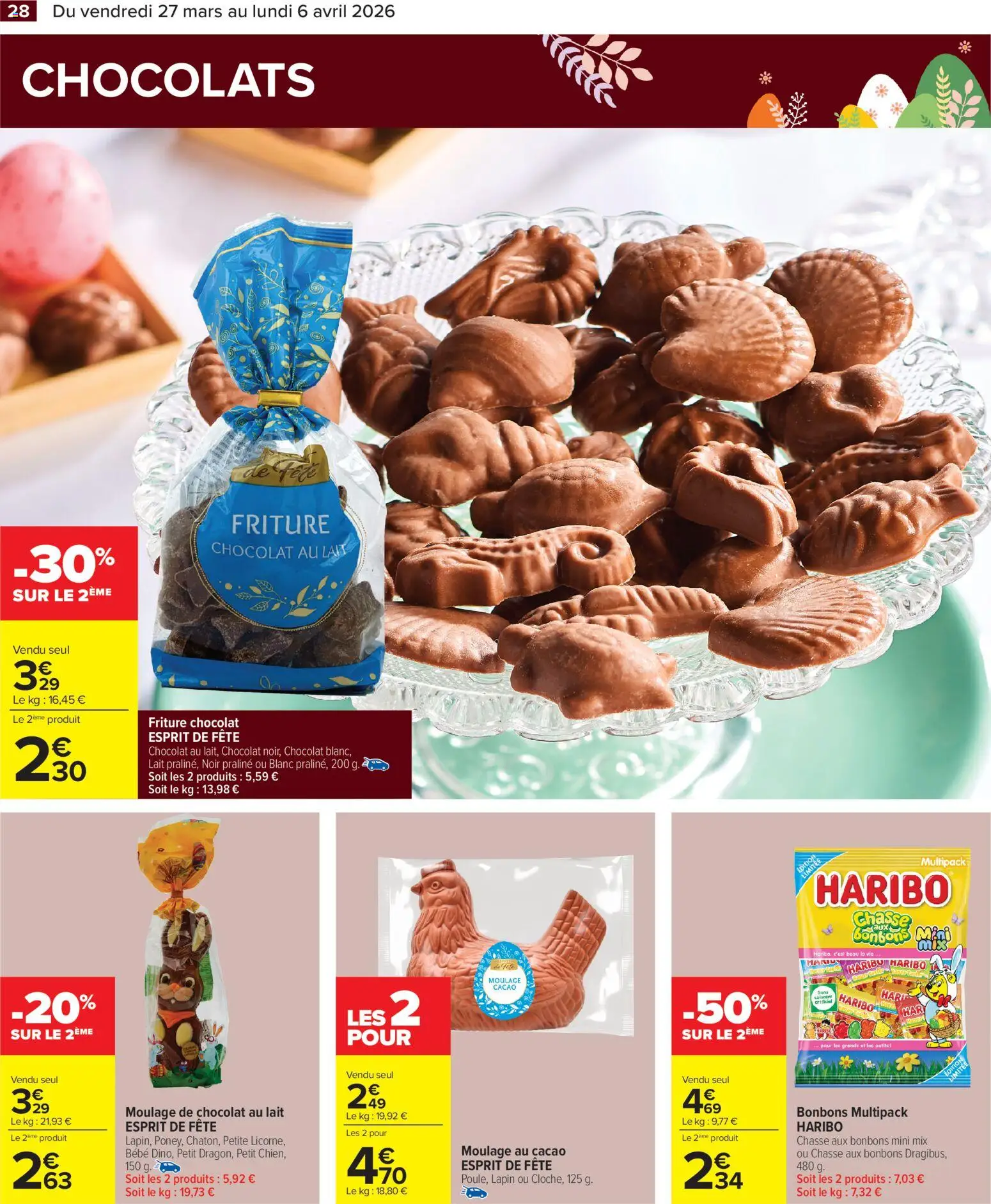 {H1} | Page: 28 | Produits: Lapin, Lait, Chocolat, Bonbons