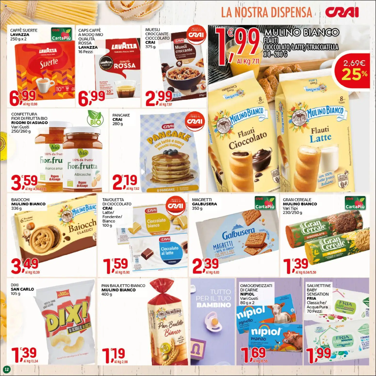 Volantino CRAI del 16.04.2026 | Pagina: 12 | Prodotti: Muesli, Arance, Manzo, Latte