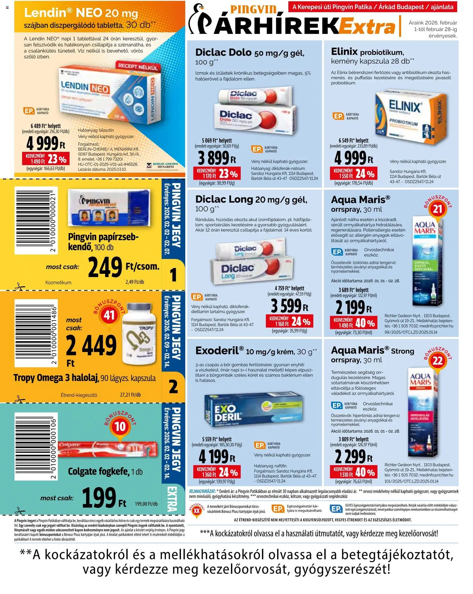 Pingvin Patika akciós ujság - amely érvényes a következő dátumtól: 01.02.2026 | Oldal: 3 | Termékek: Szőlő, Omega 3, Bor