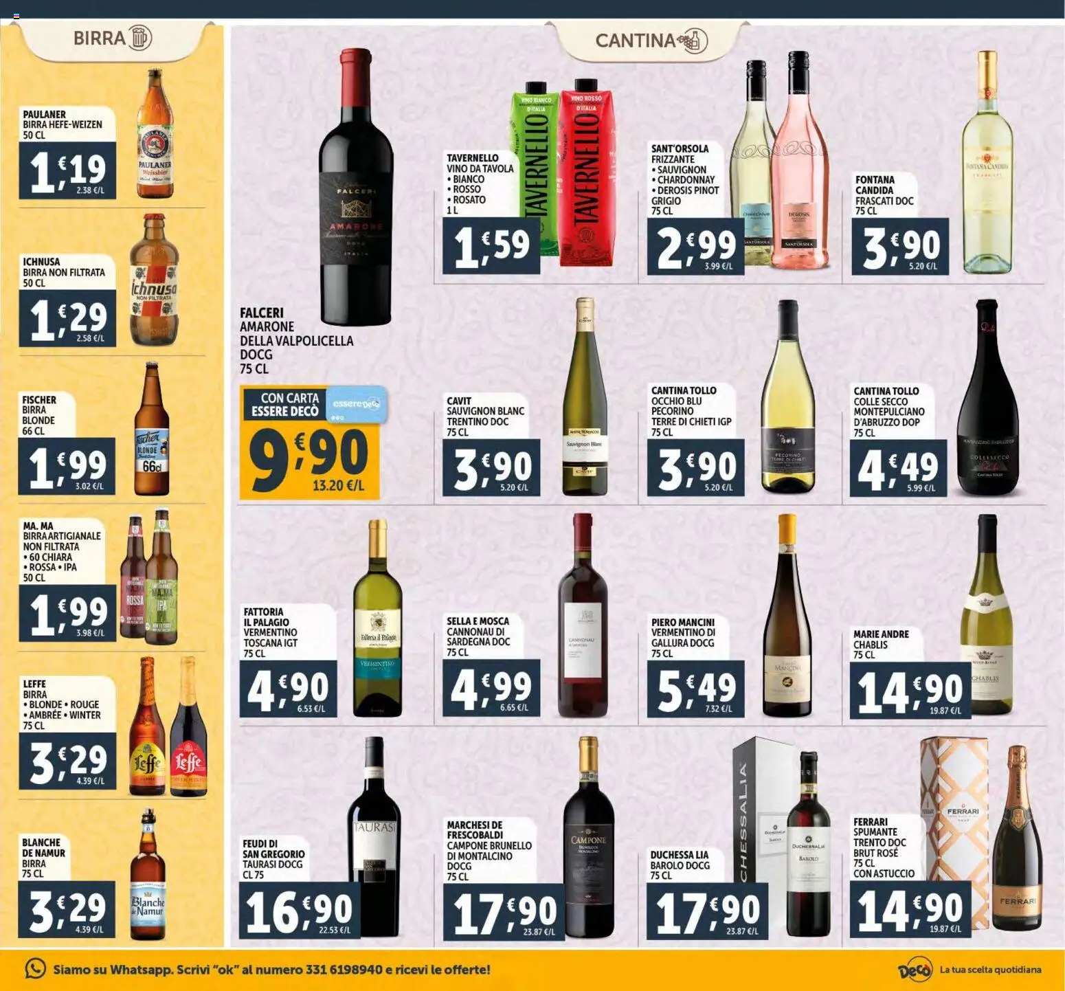 Volantino Decò del 15.12.2025 | Pagina: 25 | Prodotti: Birra, Vino, Spumante, Vino rosso