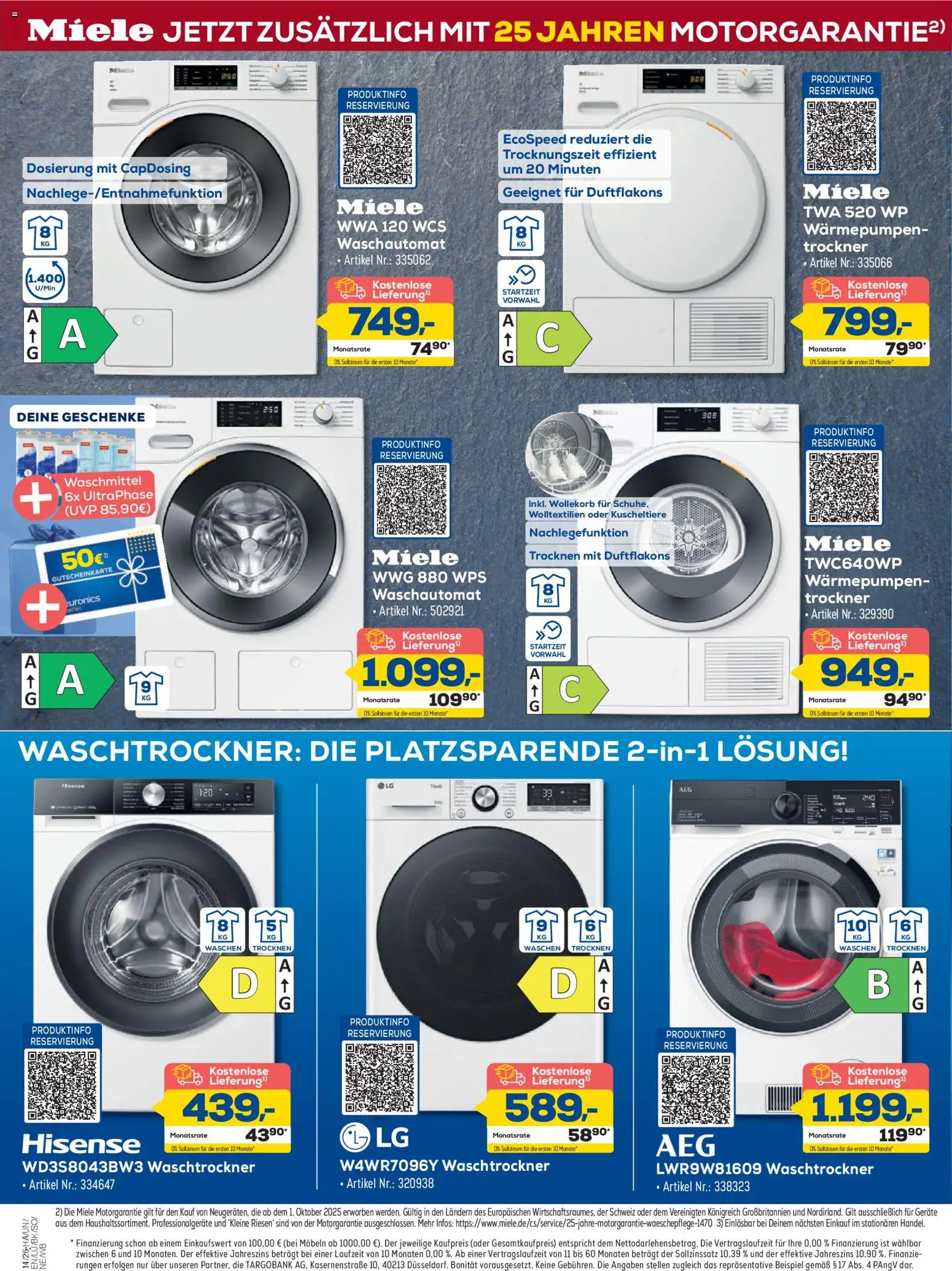 Euronics Prospekt Berlet – gültig ab 26.03.2026 | Seite: 4 | Produkte: Miele, Hisense, Trockner, Waschtrockner