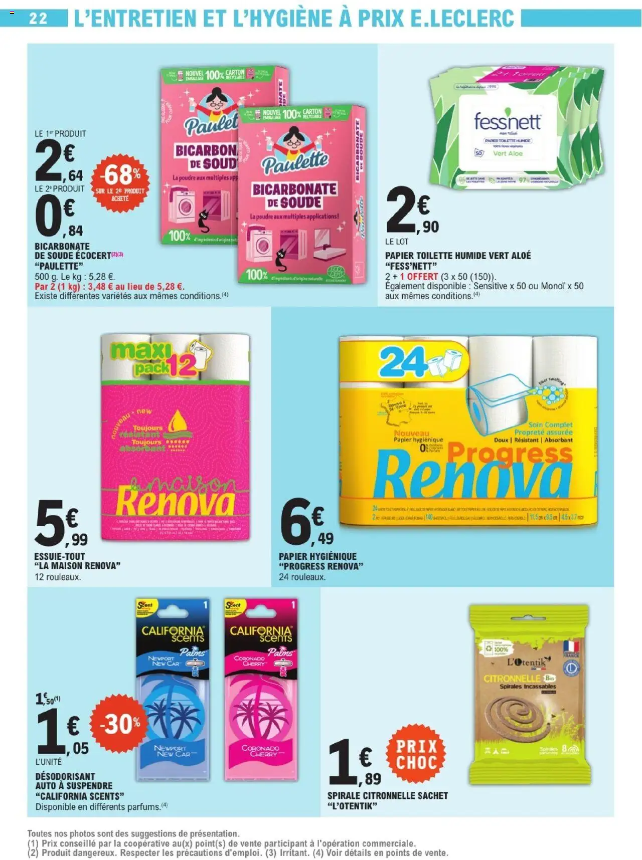  | Page: 22 | Produits: Essuie-tout, Poudre, Désodorisant, Bicarbonate de soude