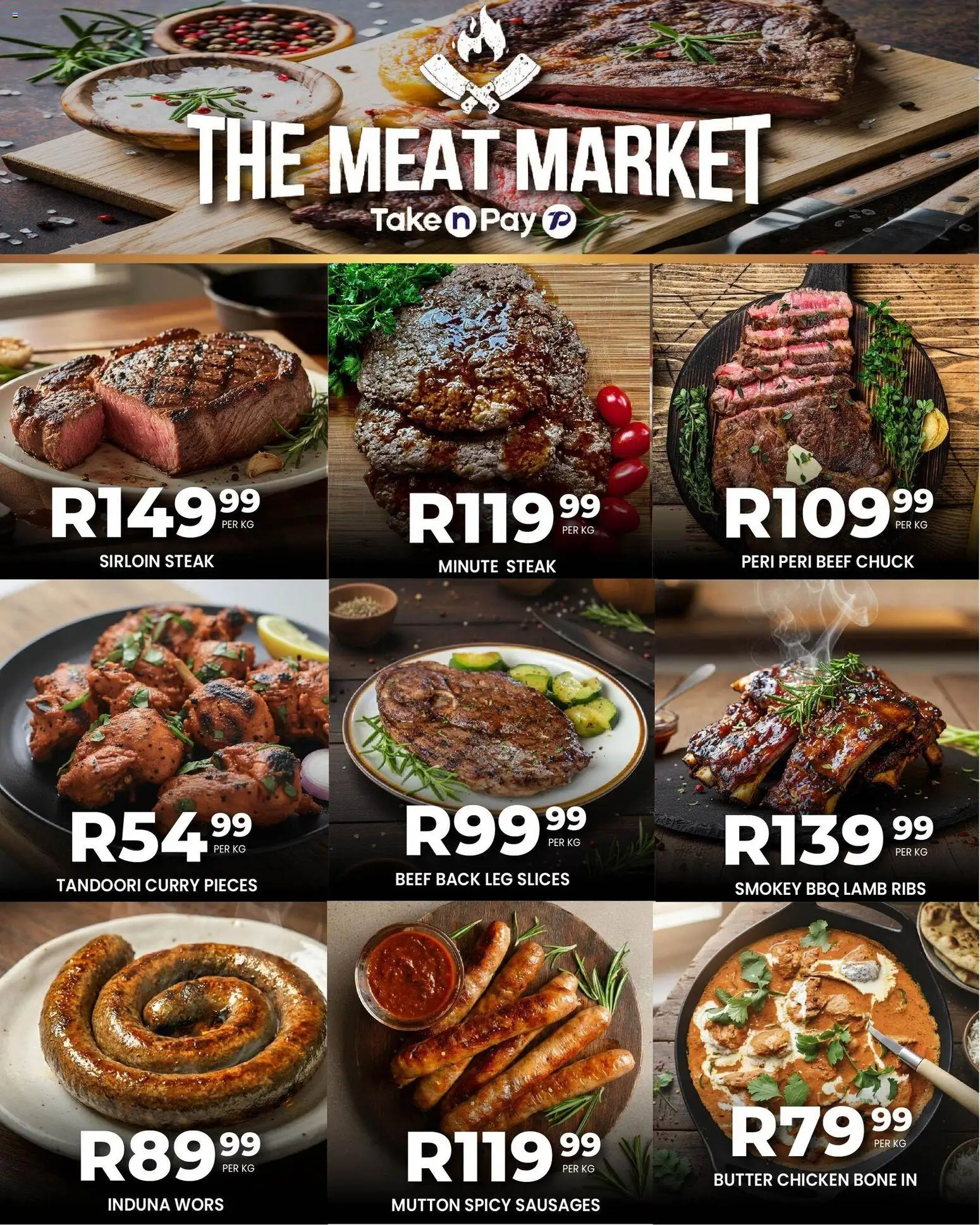 New Take n Pay catalogue – valid from 01.12.2025 | Page: 3 | Products: Steak, Ribs, Butter, Beef
