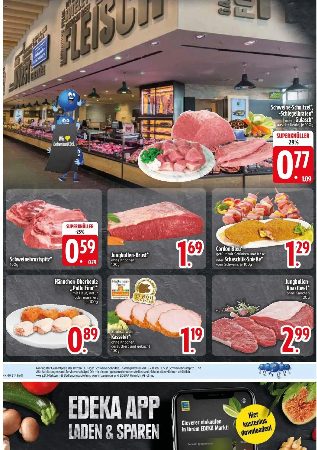 Edeka prospekt Bad Füssing	 – gültig ab 28.09.2025 | Seite: 14 | Produkte: Käse, Gulasch, Schinken