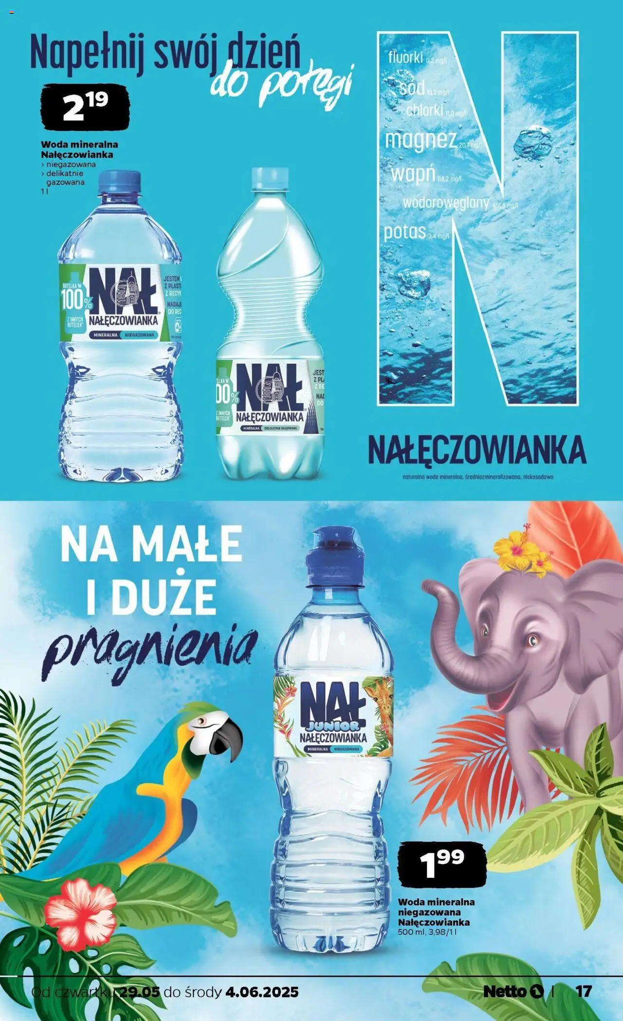 Netto gazetka - Spożywcza od 29.05.2025 | Strona: 17 | Produkty: Woda mineralna Nałęczowianka, Woda