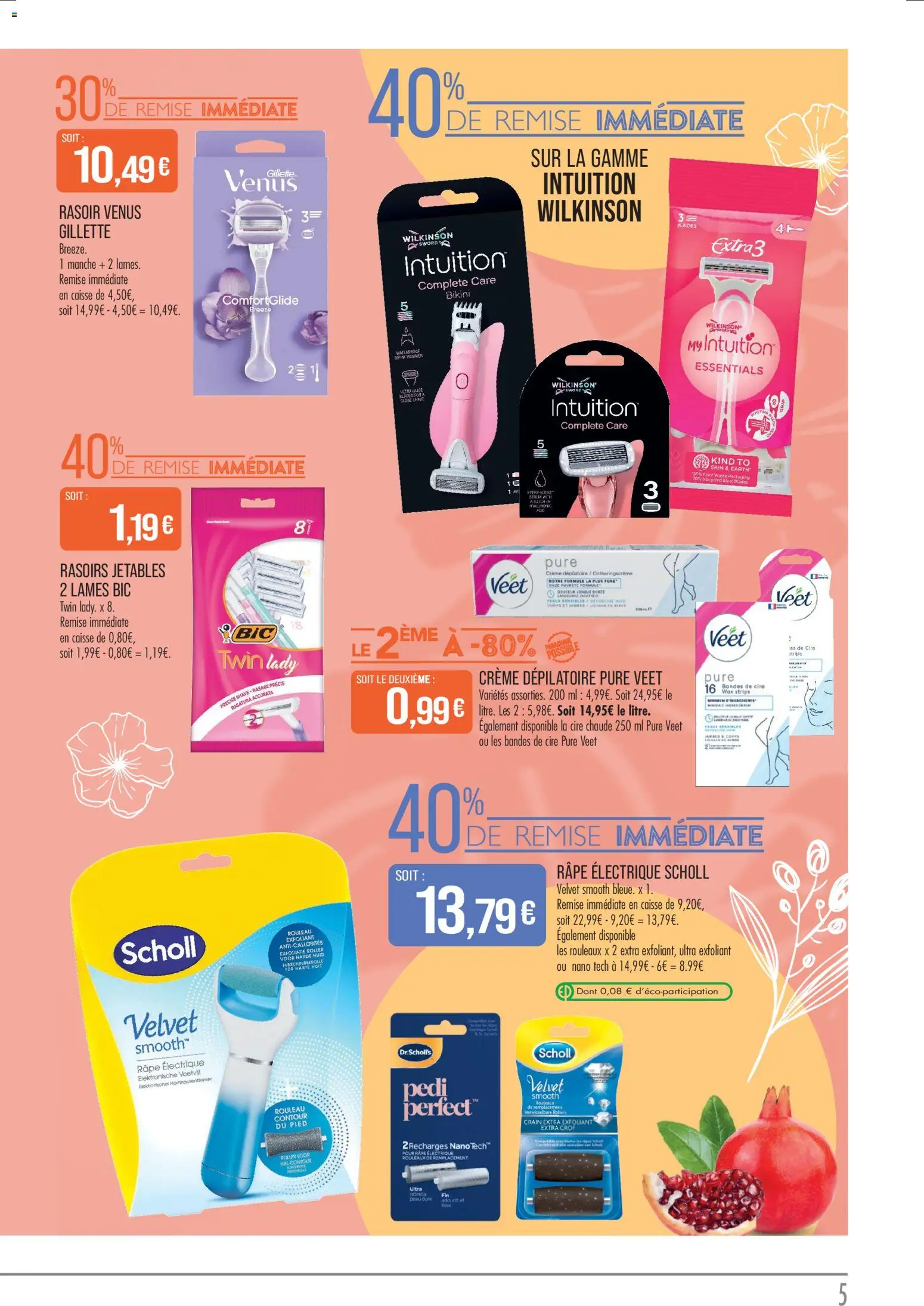 {H1} | Page: 5 | Produits: Cire, Râpe électrique, Rasoir, Rouleau