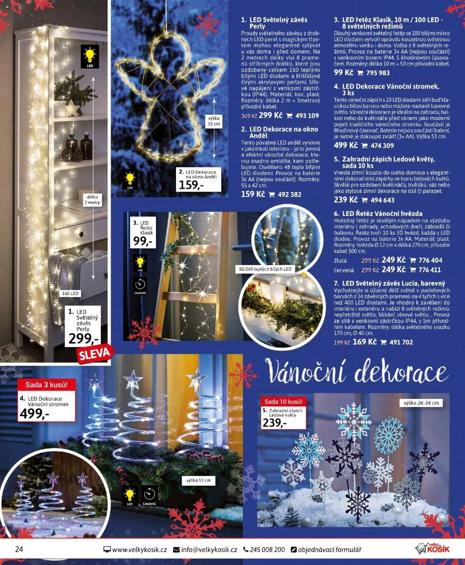Velký Košík katalog prosinec 2025 od 01.12.2025 | Strana: 24 | Produkty: Časovač, Vánoční dekorace, LED, Dekorace