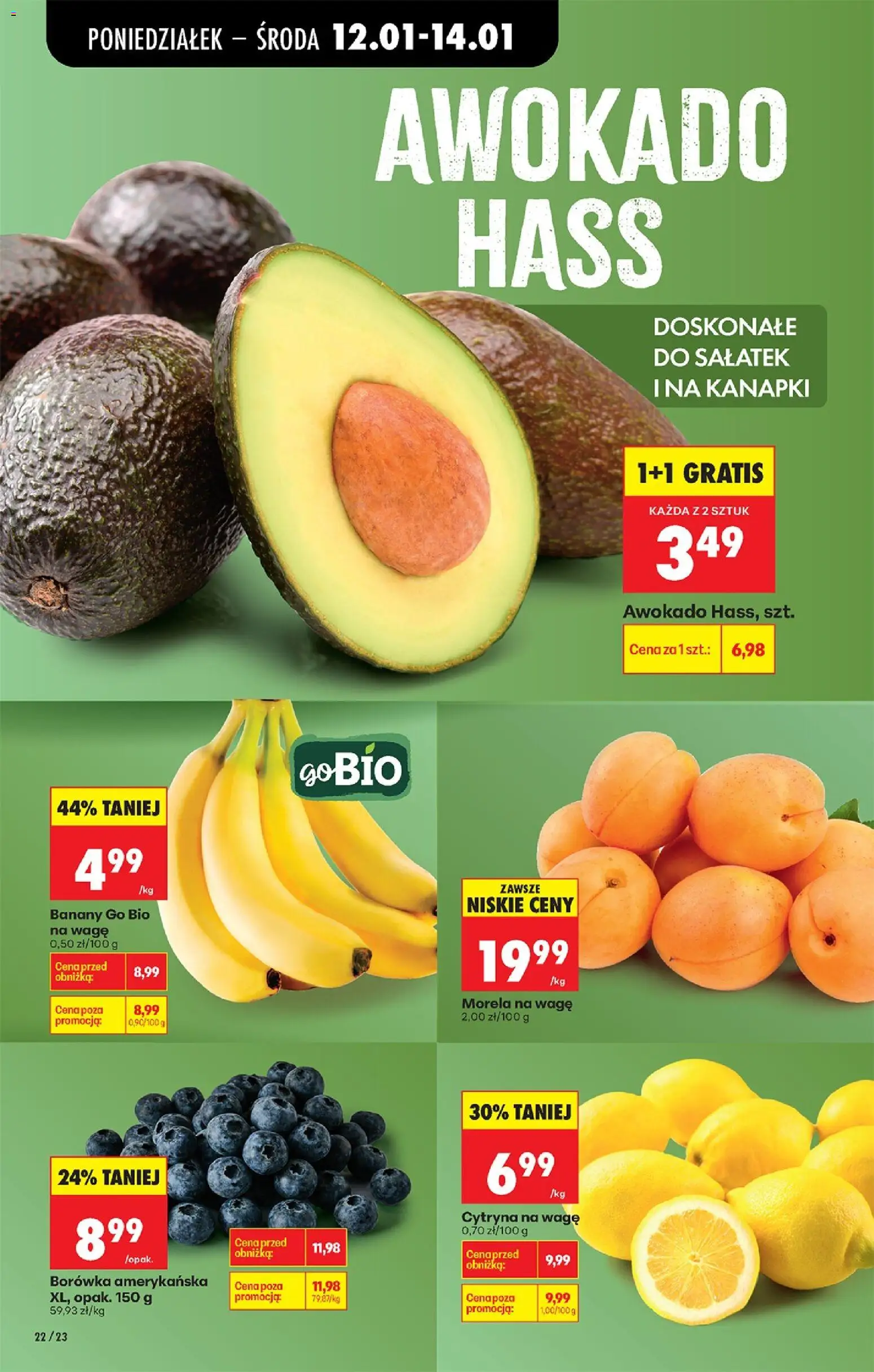 Biedronka gazetka od 12.01.2026 | Strona: 30 | Produkty: Cytryna, Borówka amerykańska, Banany, Awokado
