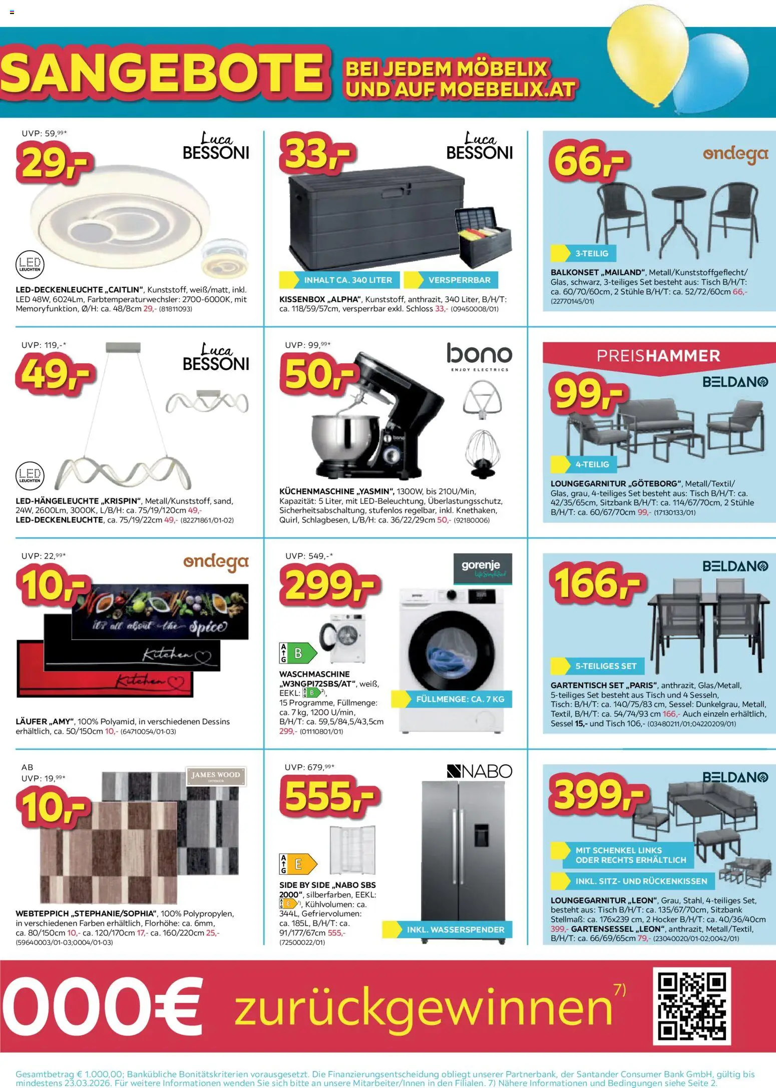 Möbelix Angebote gültig ab 17.03.2026 | Seite: 7 | Produkte: Waschmaschine, Sessel, Tisch
