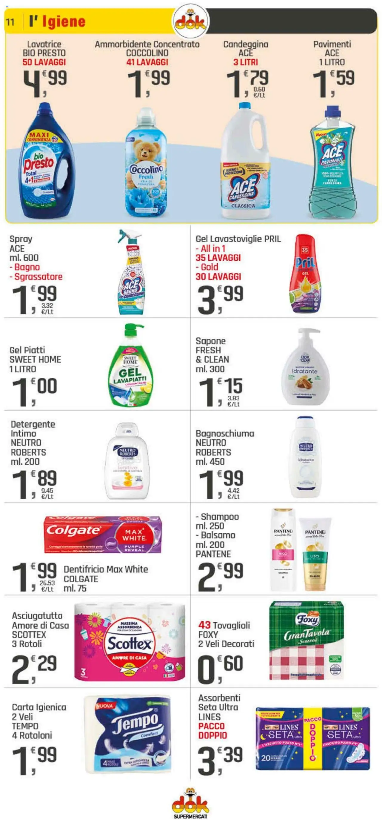 Volantino DOK del 25.09.2025 | Pagina: 11 | Prodotti: Carta igienica, Intimo, Sgrassatore, Bagno