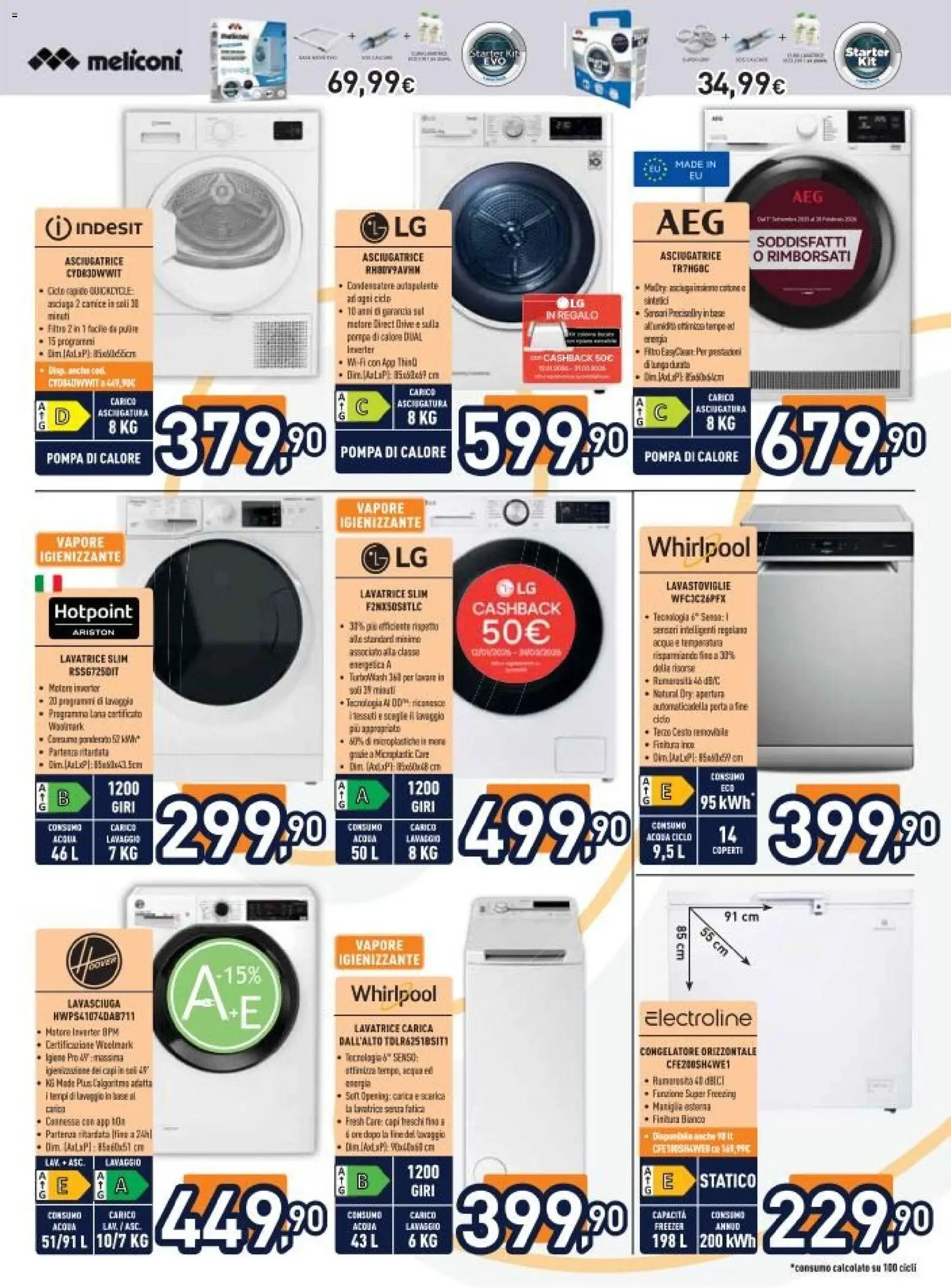 Volantino Unieuro del 13.02.2026 | Pagina: 19 | Prodotti: Freezer, Lavatrice, Asciugatrice, Lavastoviglie
