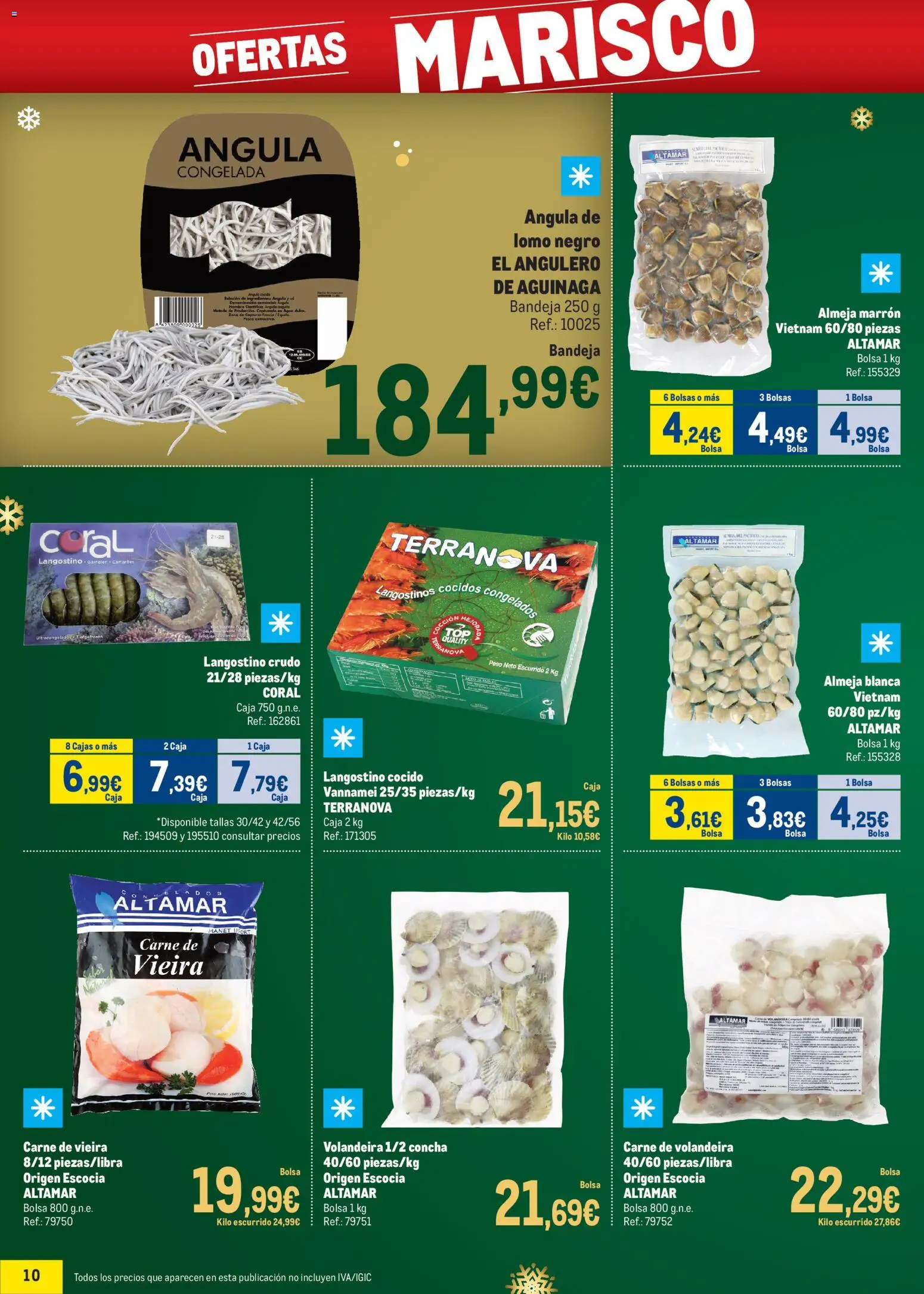 Makro - Precios Navidad Cataluña │ válido desde el 24.11.2025 | Página: 10 | Productos: Κρεμάστρα, Bandeja, Caja, Langostino