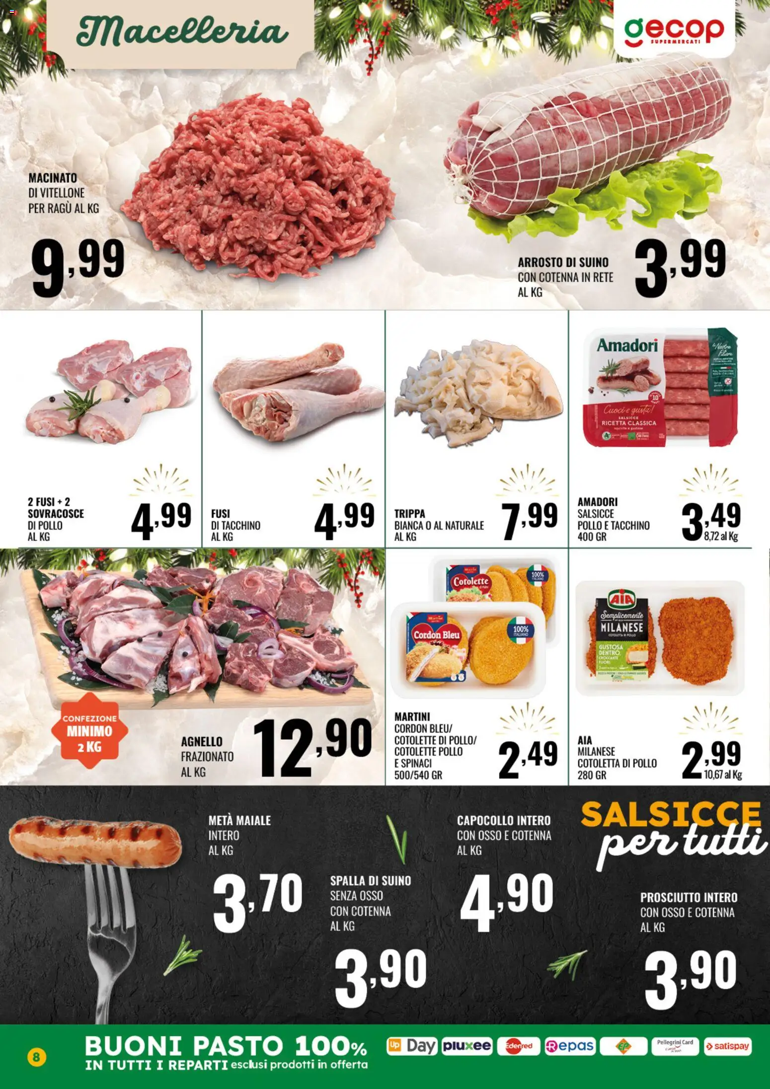 Volantino GECOP del 27.12.2025 | Pagina: 8 | Prodotti: Pollo, Tacchino, Prosciutto, Agnello