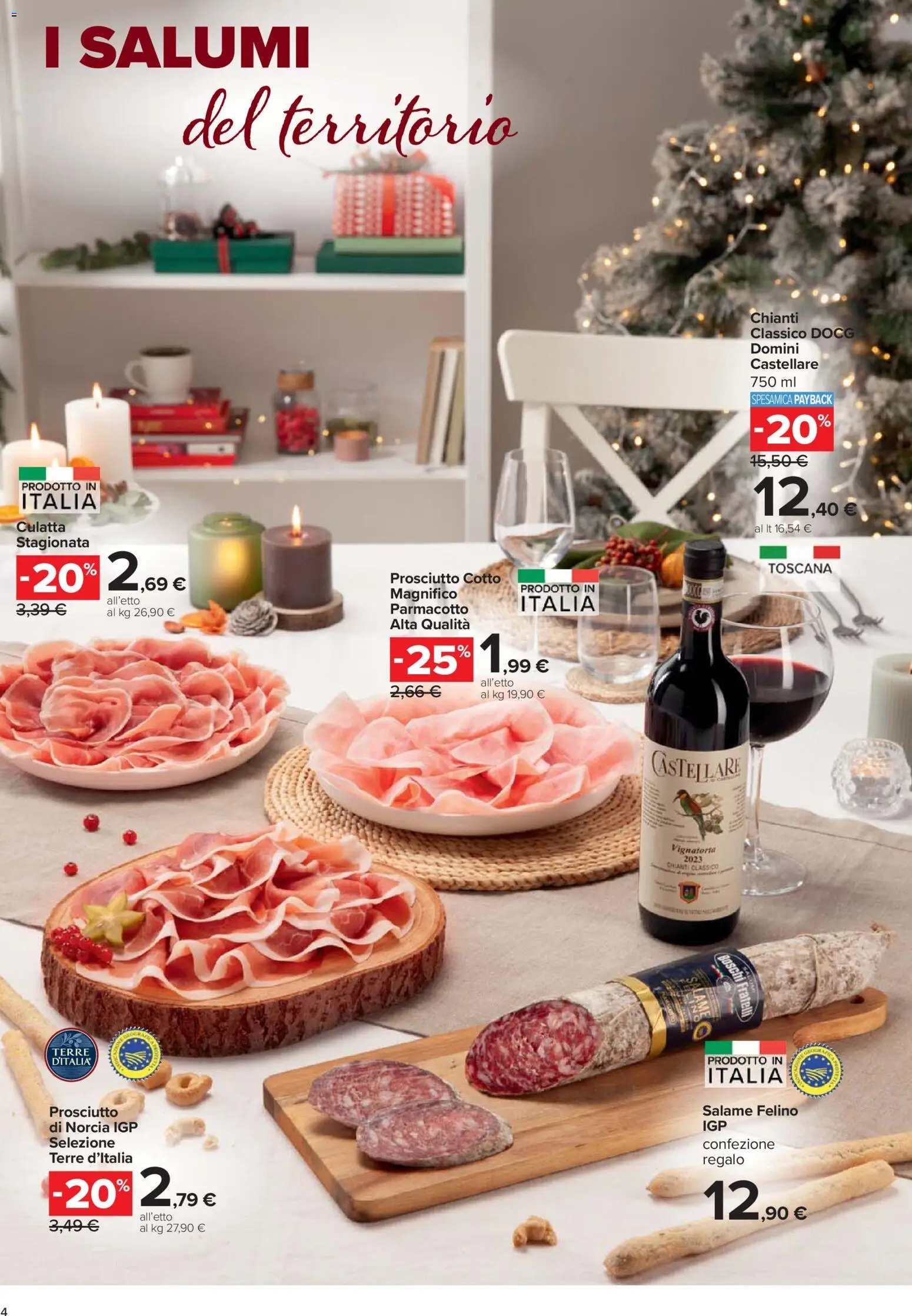 Volantino Carrefour del 27.11.2025 | Pagina: 4 | Prodotti: Prosciutto Cotto, Salame, Prosciutto