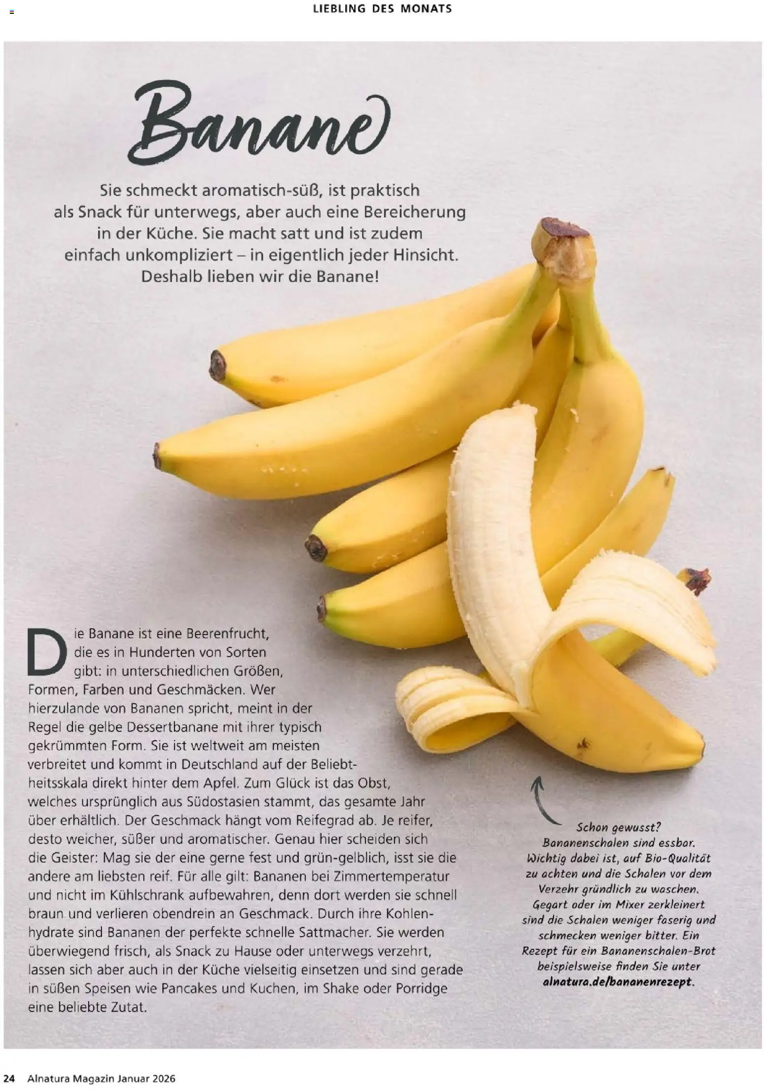 Alnatura Prospekt – gültig ab 01.01.2026 | Seite: 24 | Produkte: Mixer, Küche, Kühlschrank, Bananen