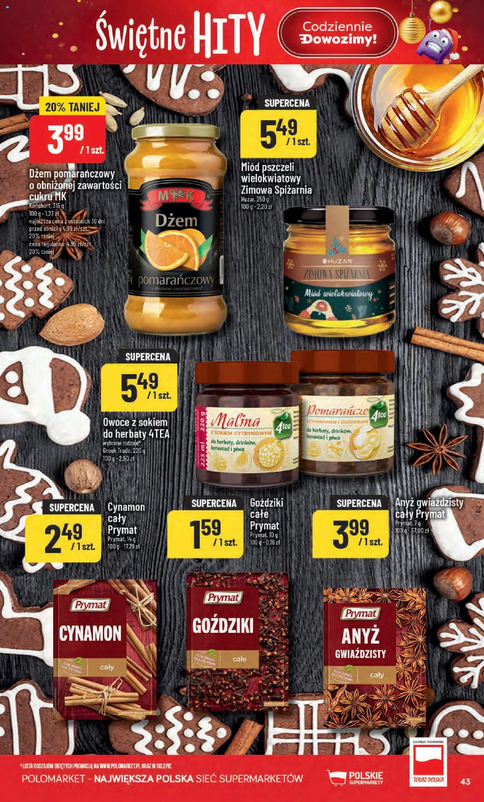 POLOmarket Black Friday od 26.11.2025 | Strona: 43 | Produkty: Goździki, Dżem, Anyż, Owoce
