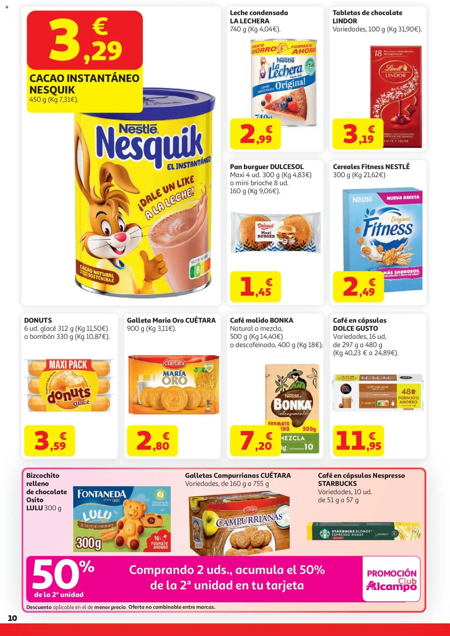 Alcampo Superstore Cat │ válido desde el 07.04.2026 | Página: 10 | Productos: Φαρίνα, Cacao instantáneo, Café en cápsulas, Cereales Fitness