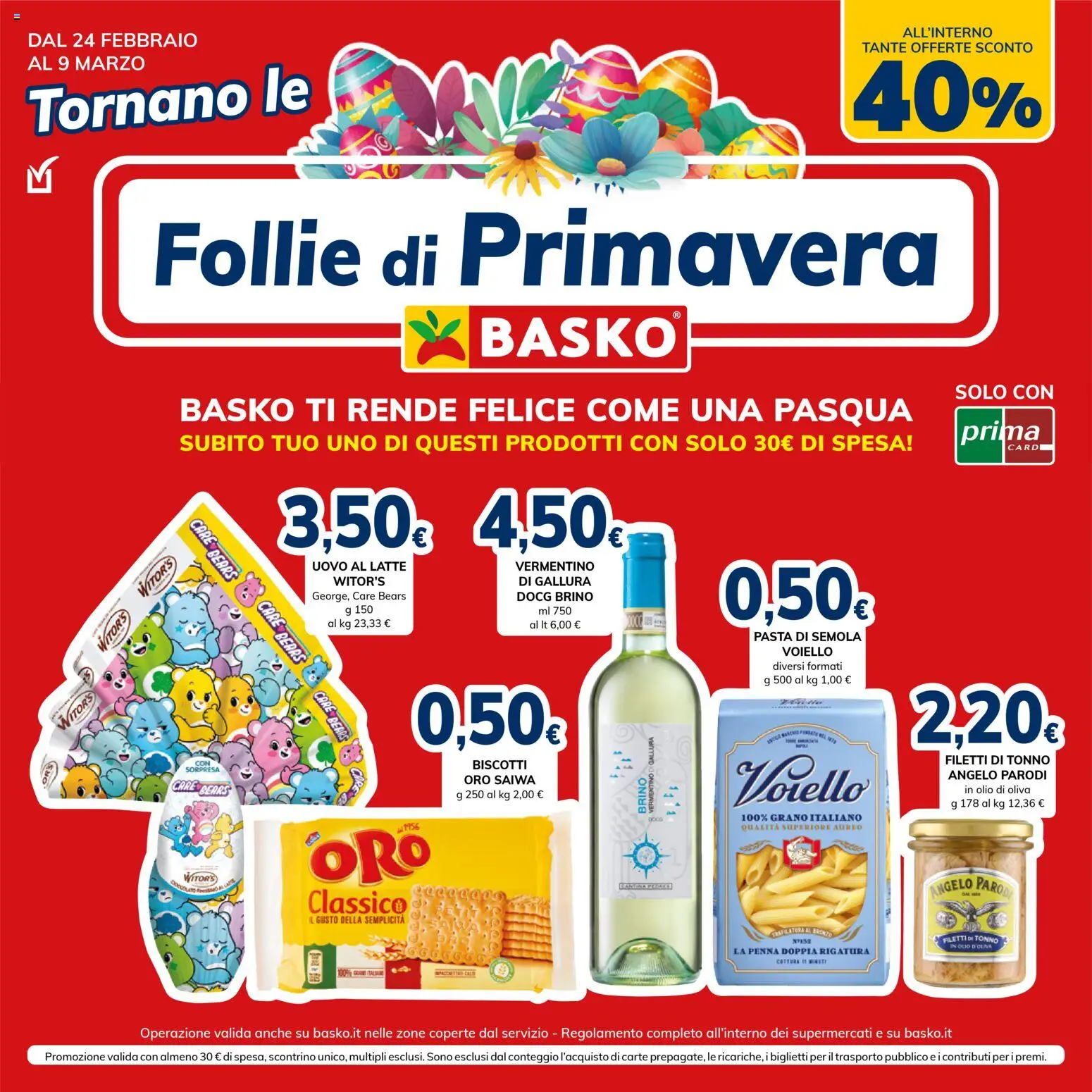 Volantino Basko del 24.02.2026 | Pagina: 1 | Prodotti: Latte, Olio, Pasta, Olio di Oliva