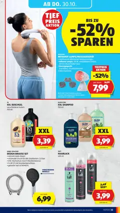 Hofer Flugblatt ab 24.10.2025 gültig | Seite: 37 | Produkte: Lampe, Shampoo, Haarspray, Duschgel