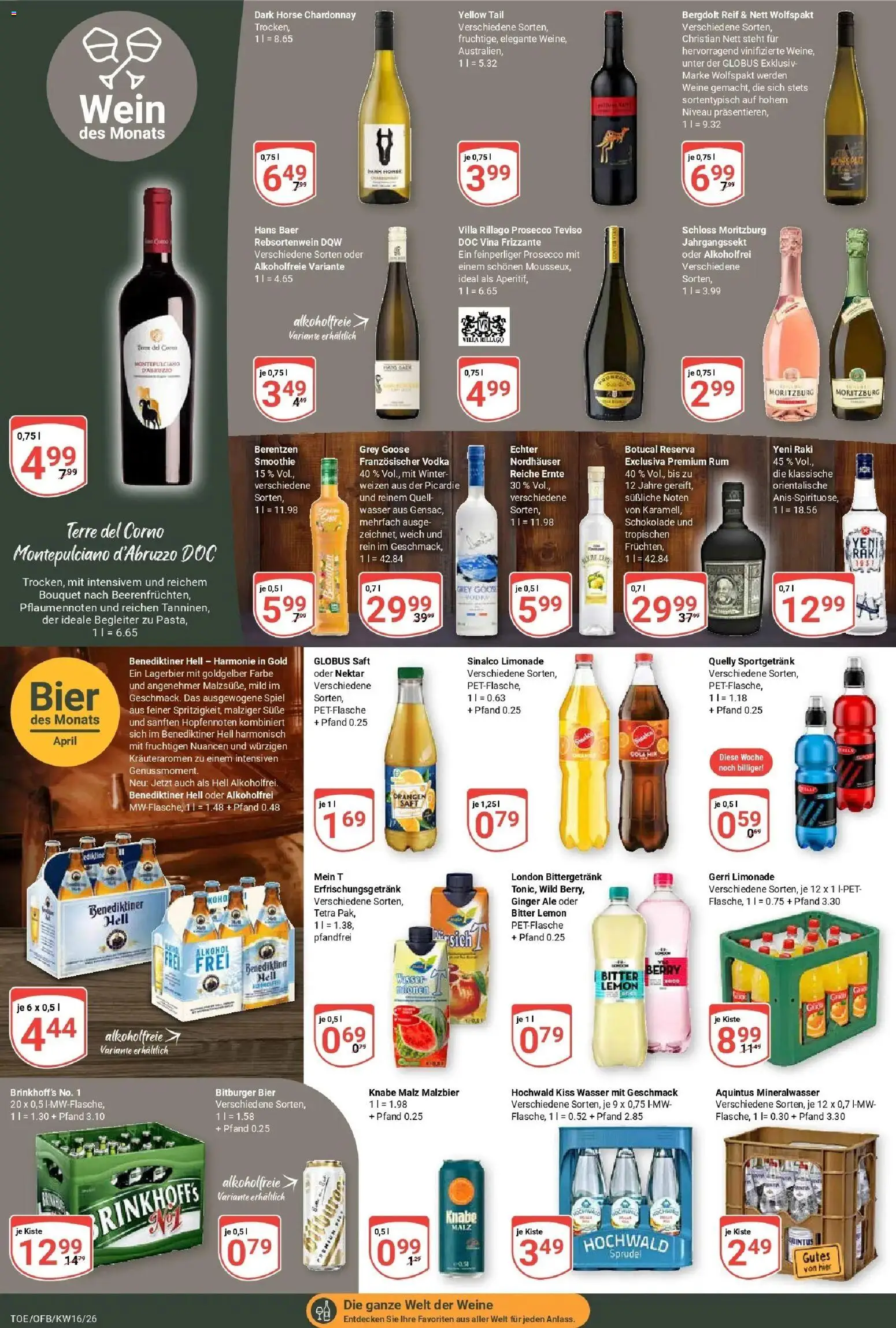 Globus Prospekt Tönisvorst	 – gültig ab 12.04.2026 | Seite: 18 | Produkte: Sinalco, Rum, Limonade, Prosecco