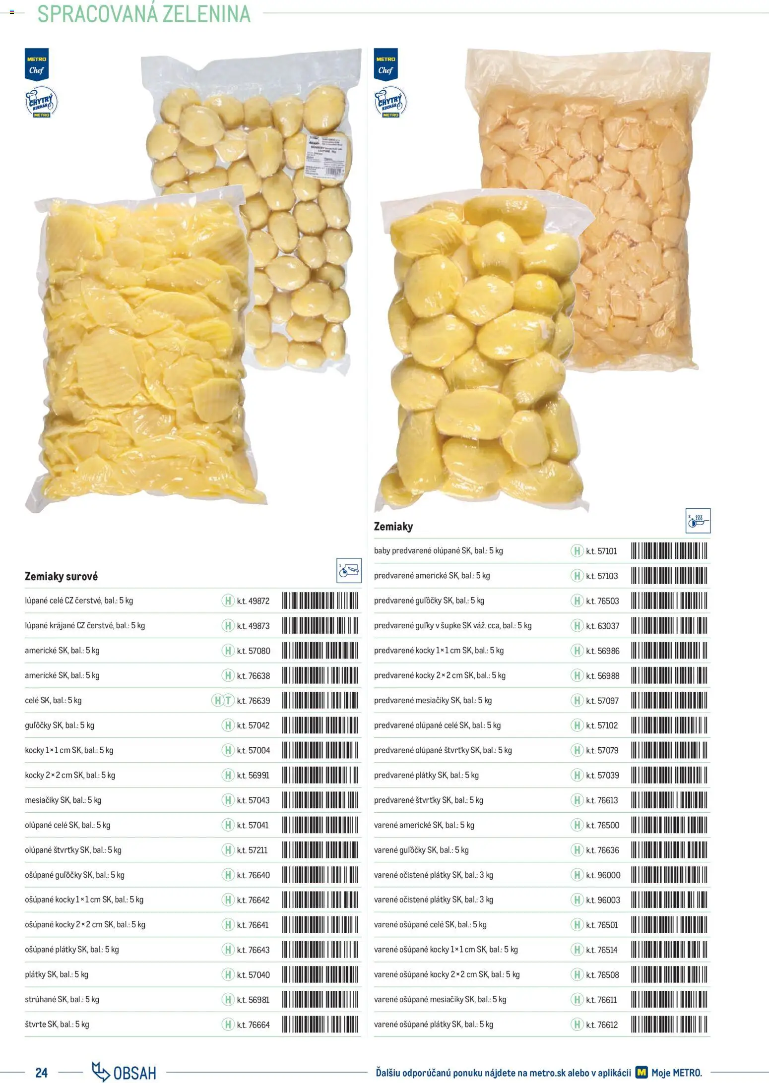Nové Metro akcie – leták je platný od 01.01.2025 | Strana: 24 | Produkty: Zemiaky
