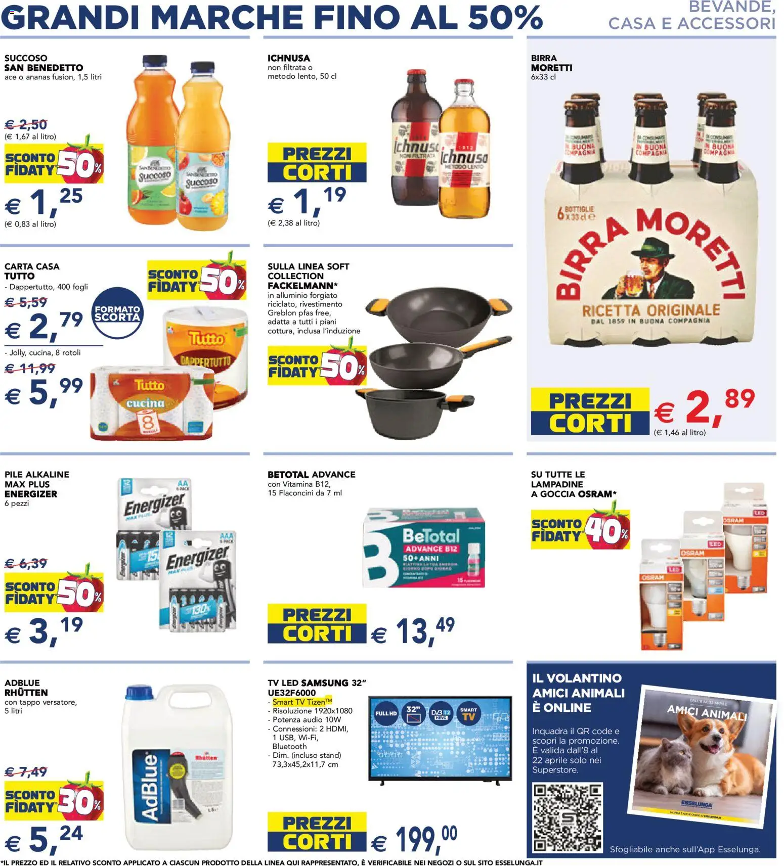 Volantino Esselunga S del 08.04.2026 | Pagina: 9 | Prodotti: Birra, Ananas, TV, Alluminio