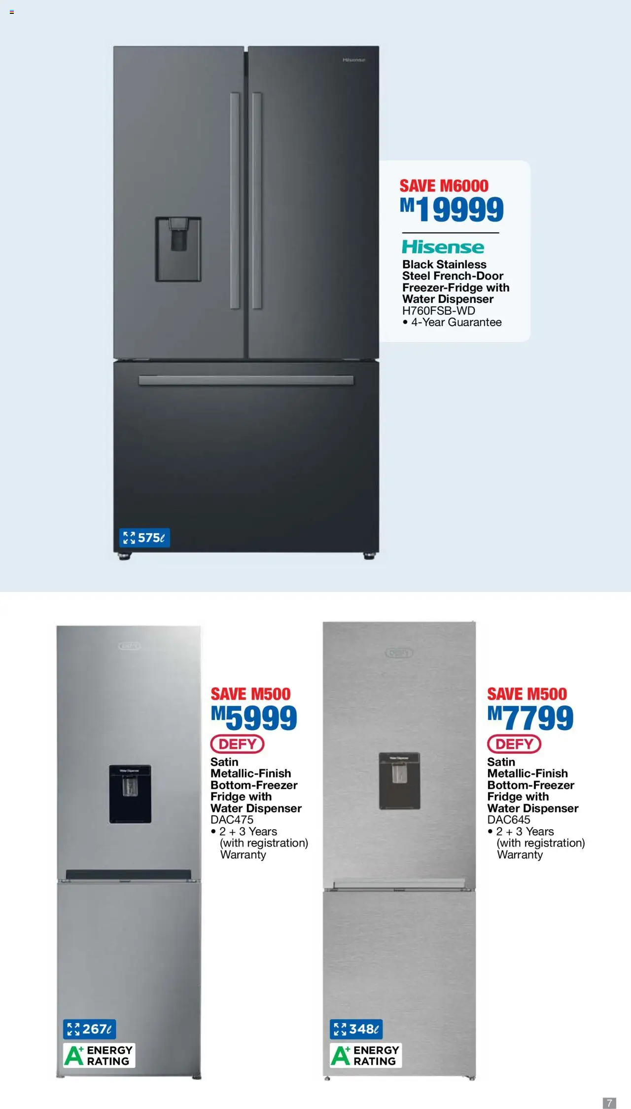 New OK Furniture catalogue – valid from 06.10.2025 | Page: 7 | Products: Fridge, Water