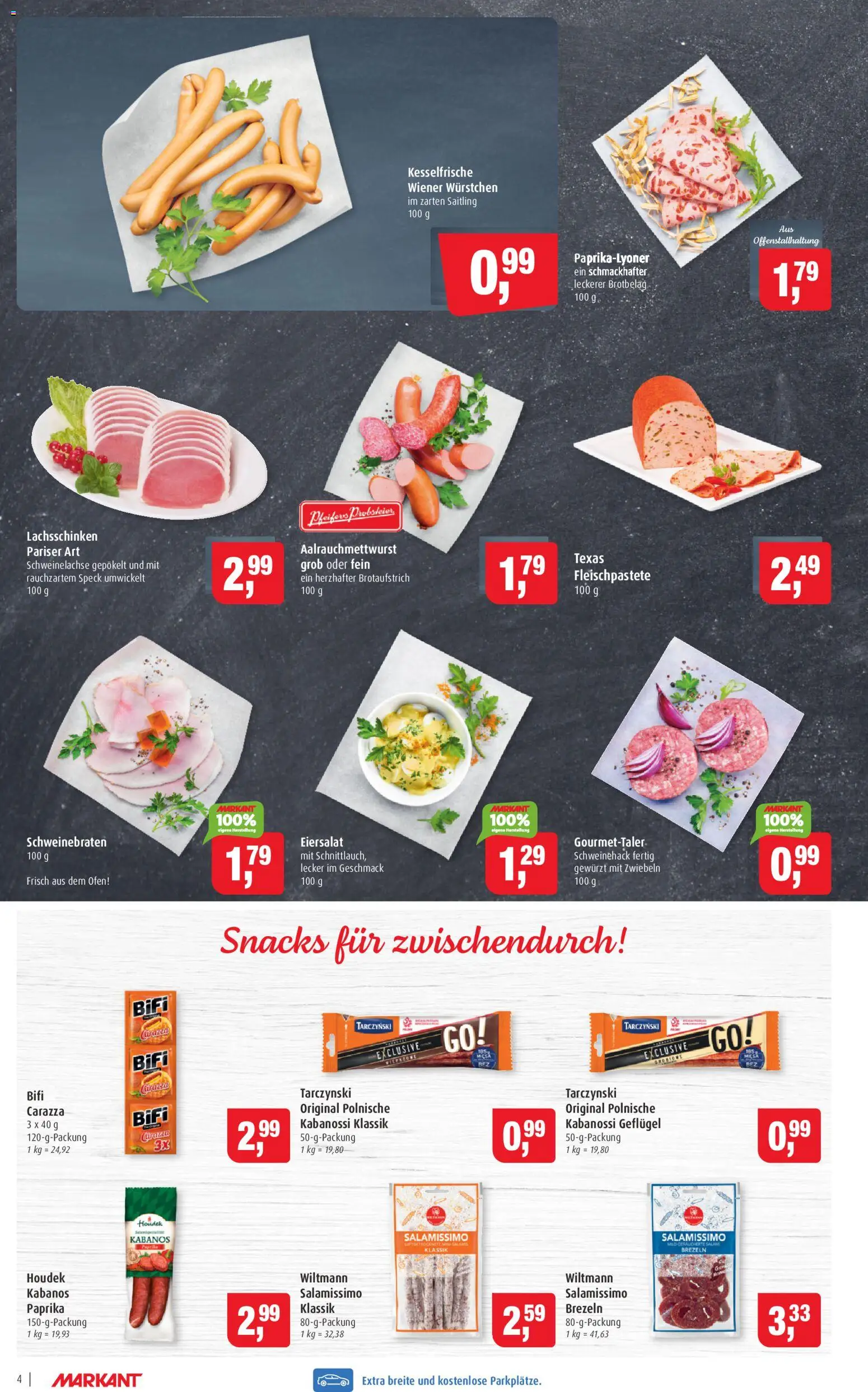 Markant Prospekt 	 – gültig ab 09.03.2026 | Seite: 4 | Produkte: Ofen, Wiener wurstchen, Bifi, Paprika