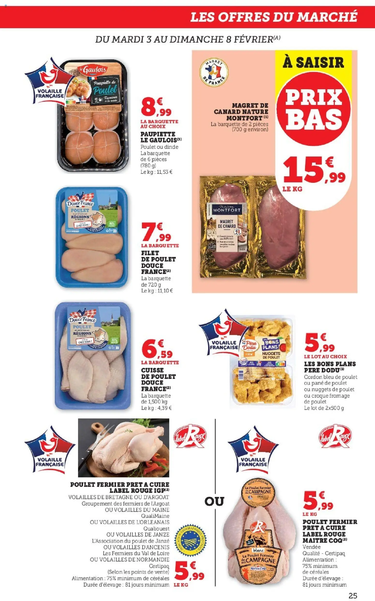 {H1} | Page: 25 | Produits: Volaille, Fromage, Cordon bleu, Céréales