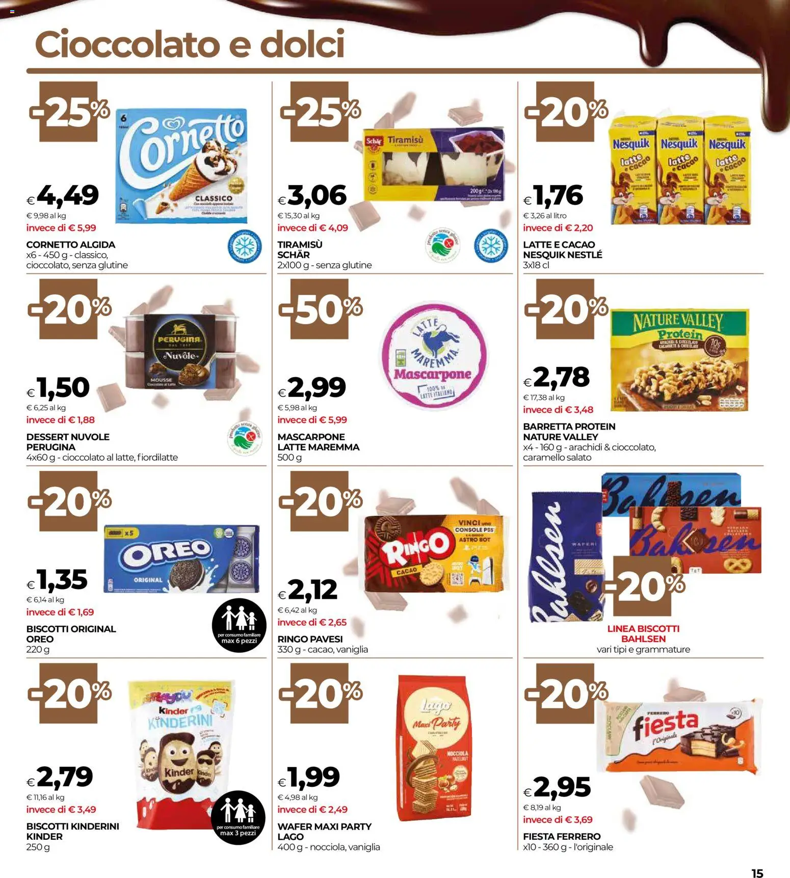 Volantino COOP del 20.11.2025 | Pagina: 15 | Prodotti: Cioccolato, Cornetto, Latte, Arachidi