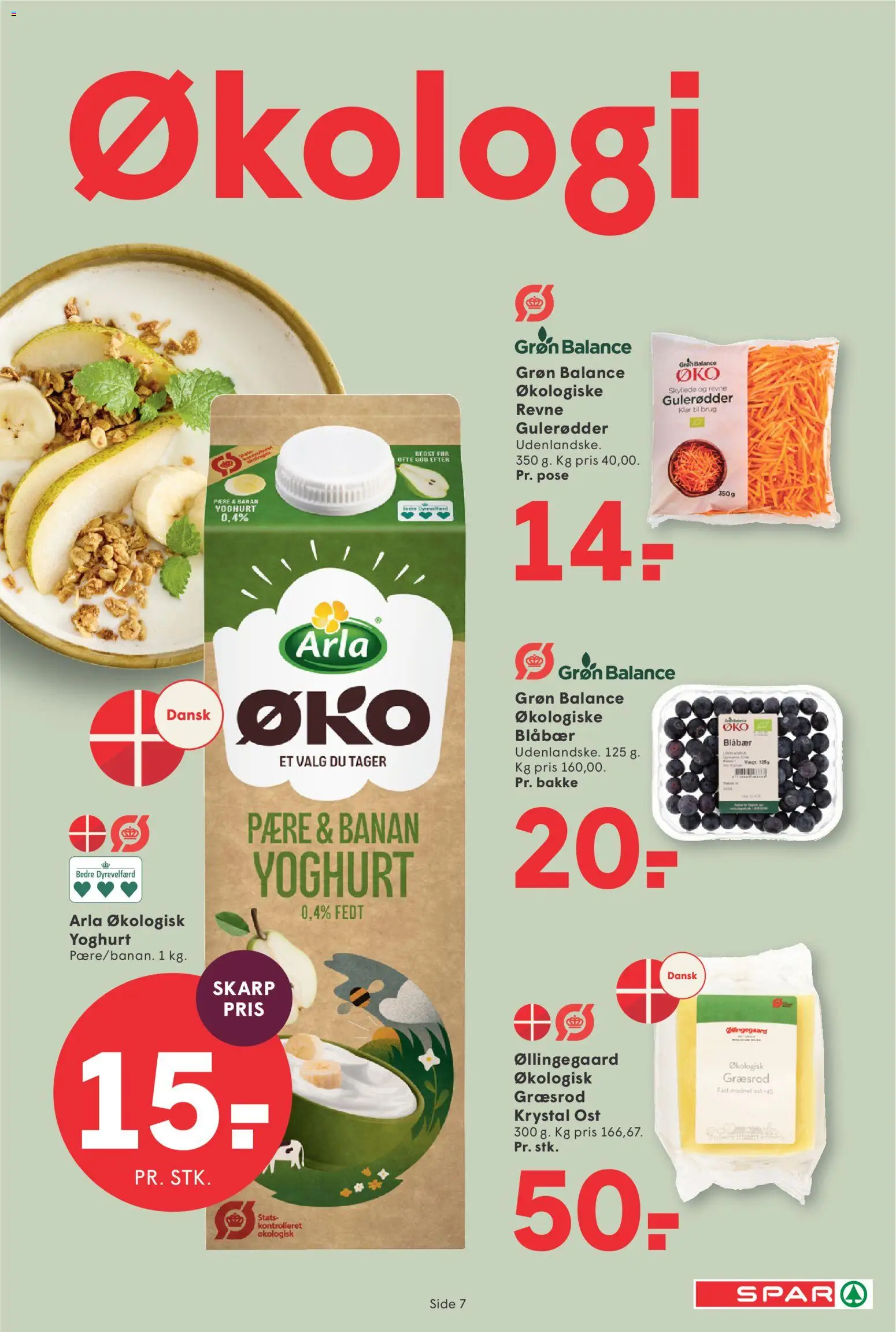 Spar tilbudsavis – gyldig fra 23.01.2026 | Side: 7 | Produkter: Blåbær, Ost, Yoghurt, Gulerødder