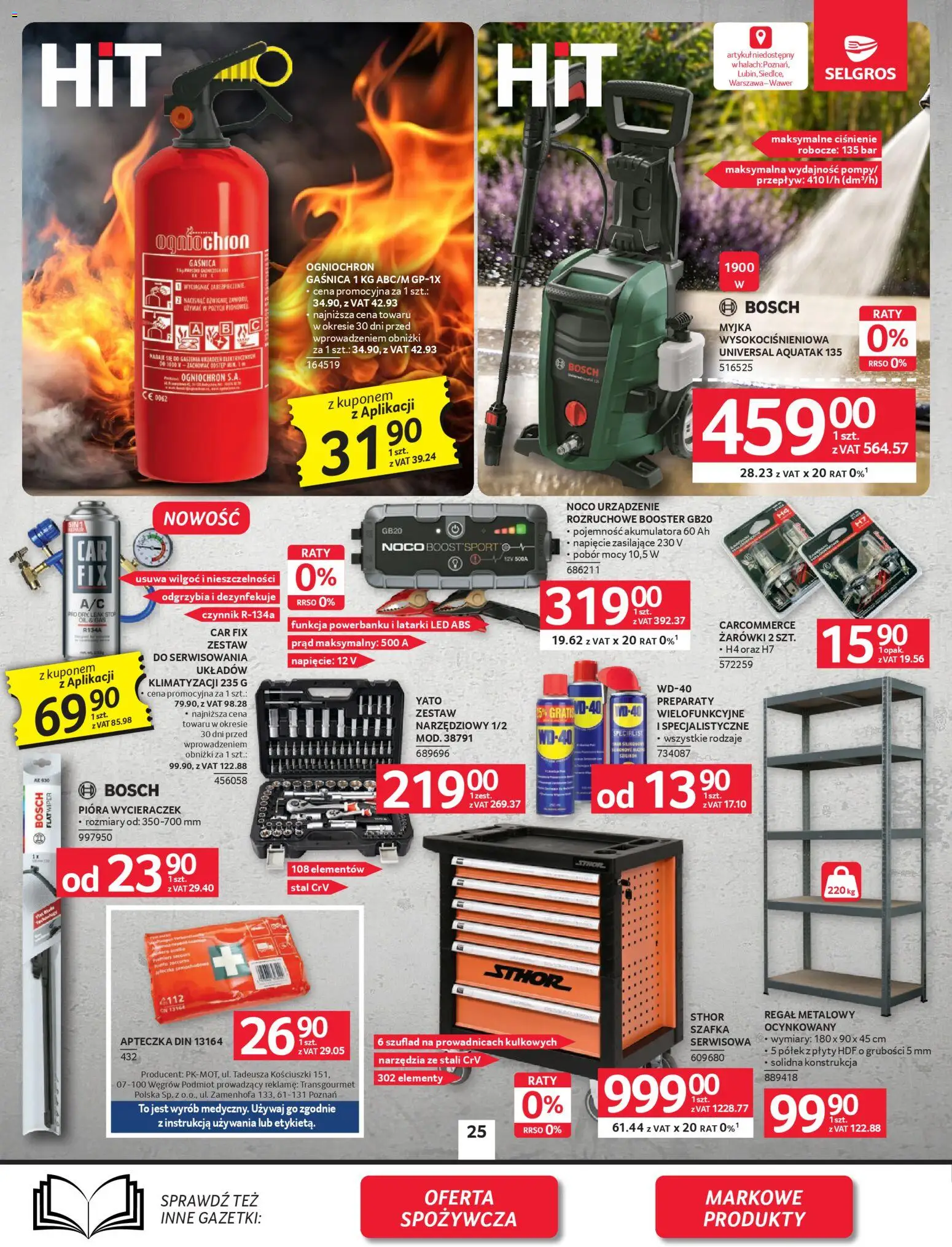 Selgros cash&carry - Oferta Przemysłowa od 09.04.2026 | Strona: 27 | Produkty: Regał metalowy, Gaśnica, Plyty, Żarówki