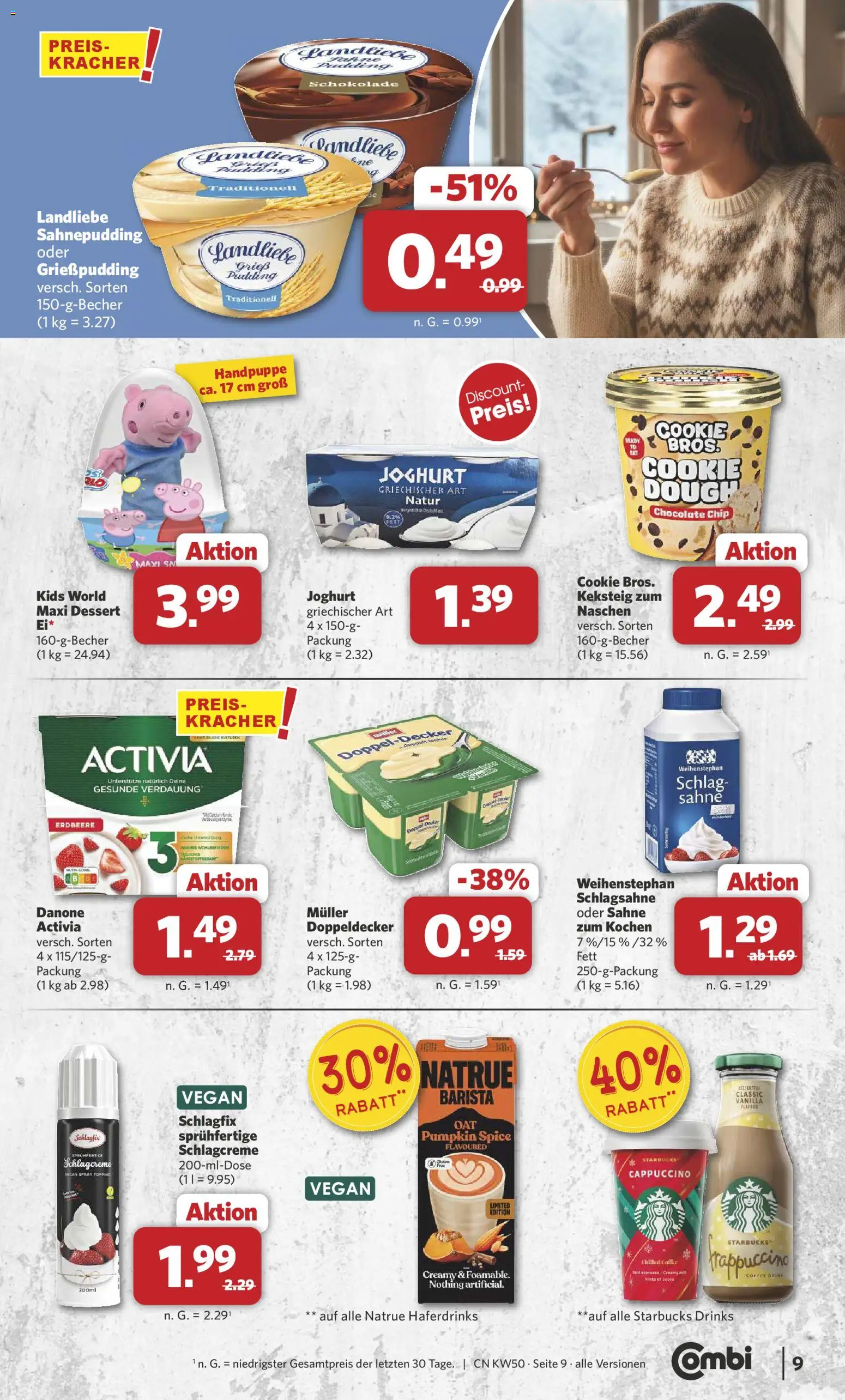 Combi Prospekt 	 – gültig ab 08.12.2025 | Seite: 10 | Produkte: Activia, Schlagsahne, Joghurt, Schokolade