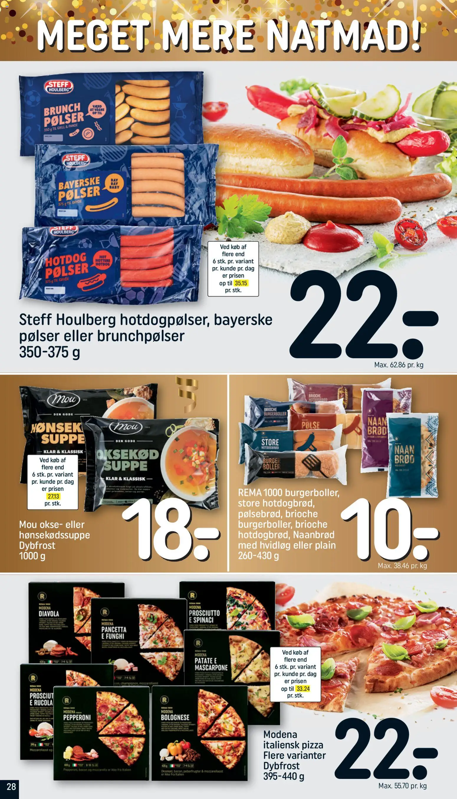 Rema 1000 tilbudsavis – gyldig fra 27.12.2025 | Side: 28 | Produkter: Brød, Oksekød, Naanbrød, Hotdogbrød