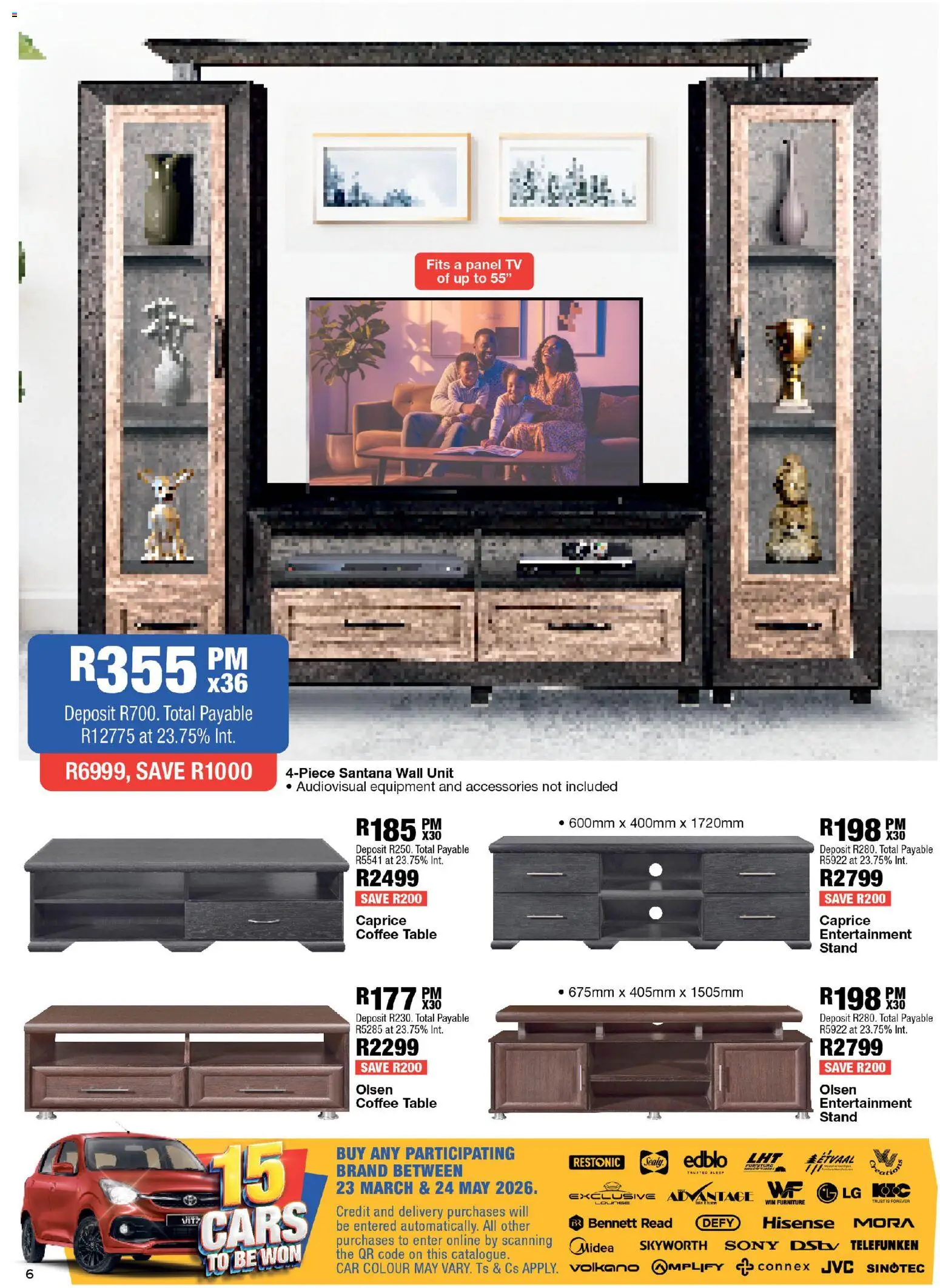 New OK Furniture catalogue – valid from 06.04.2026 | Page: 6 | Products: TV, Table, Wall unit, Coffee