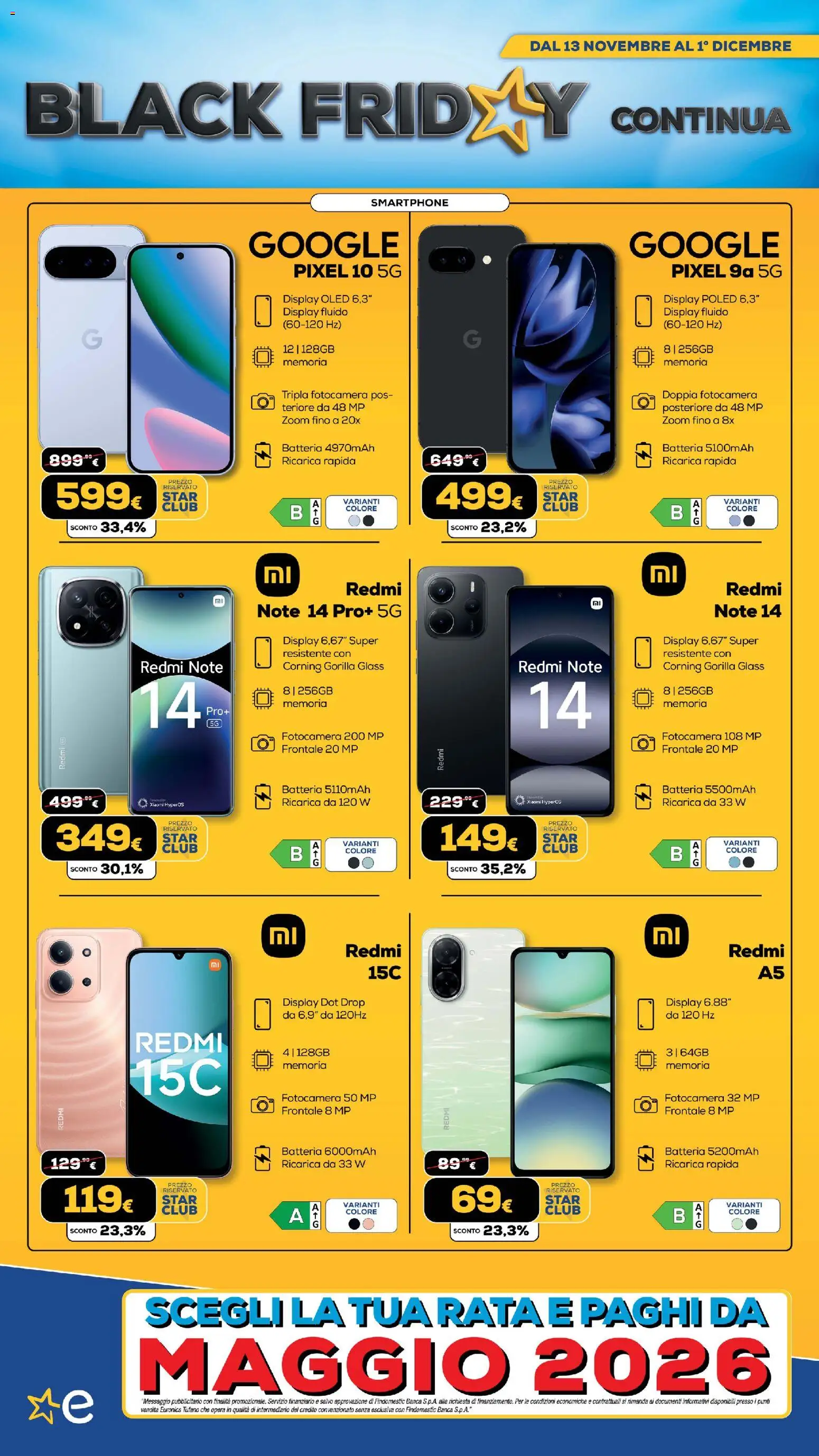 Volantino Euronics del 13.11.2025 | Pagina: 141 | Prodotti: Xiaomi, Smartphone, Fotocamera, Batteria