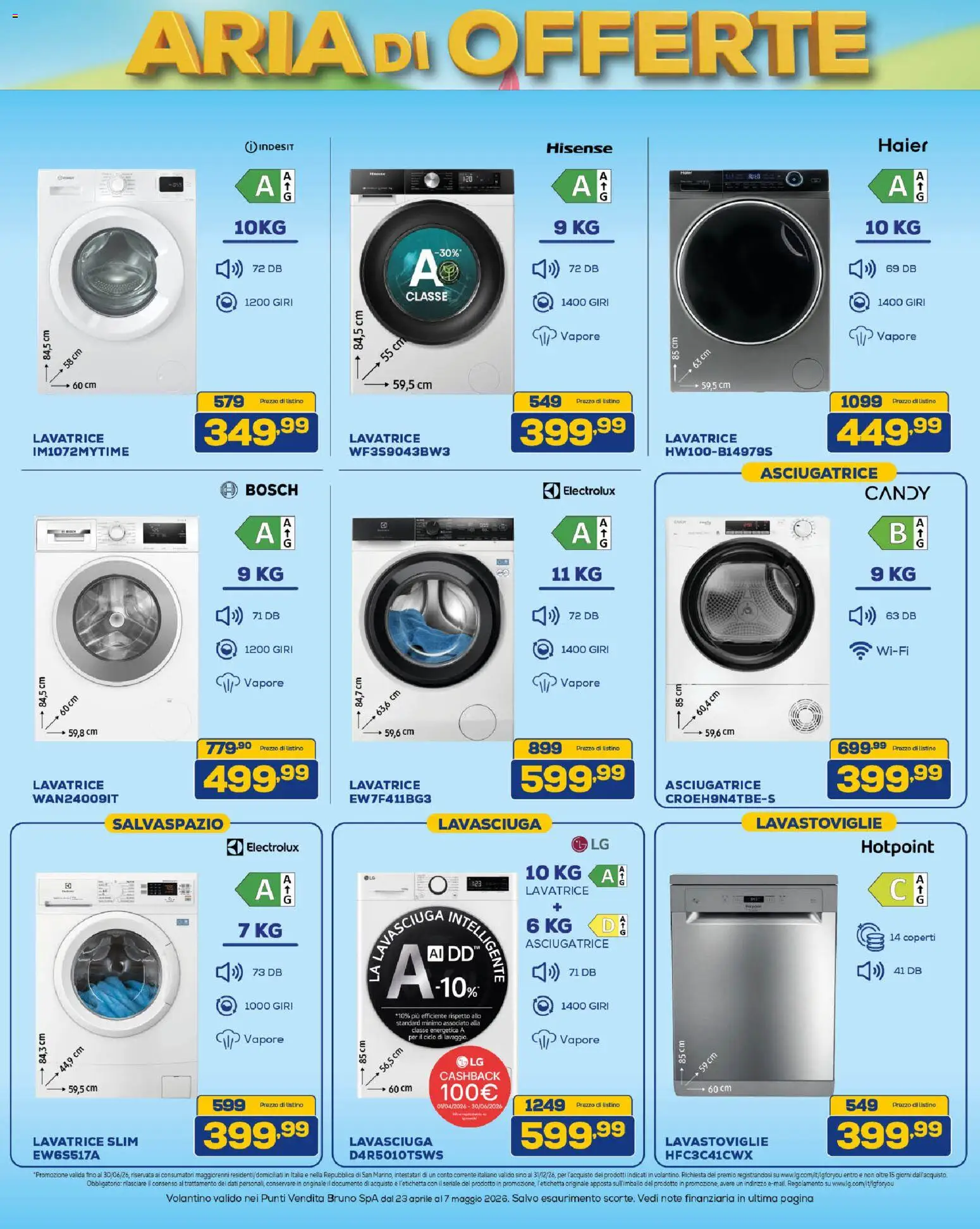 Volantino Euronics del 23.04.2026 | Pagina: 31 | Prodotti: Lavasciuga, Lavatrice, Asciugatrice, Lavastoviglie