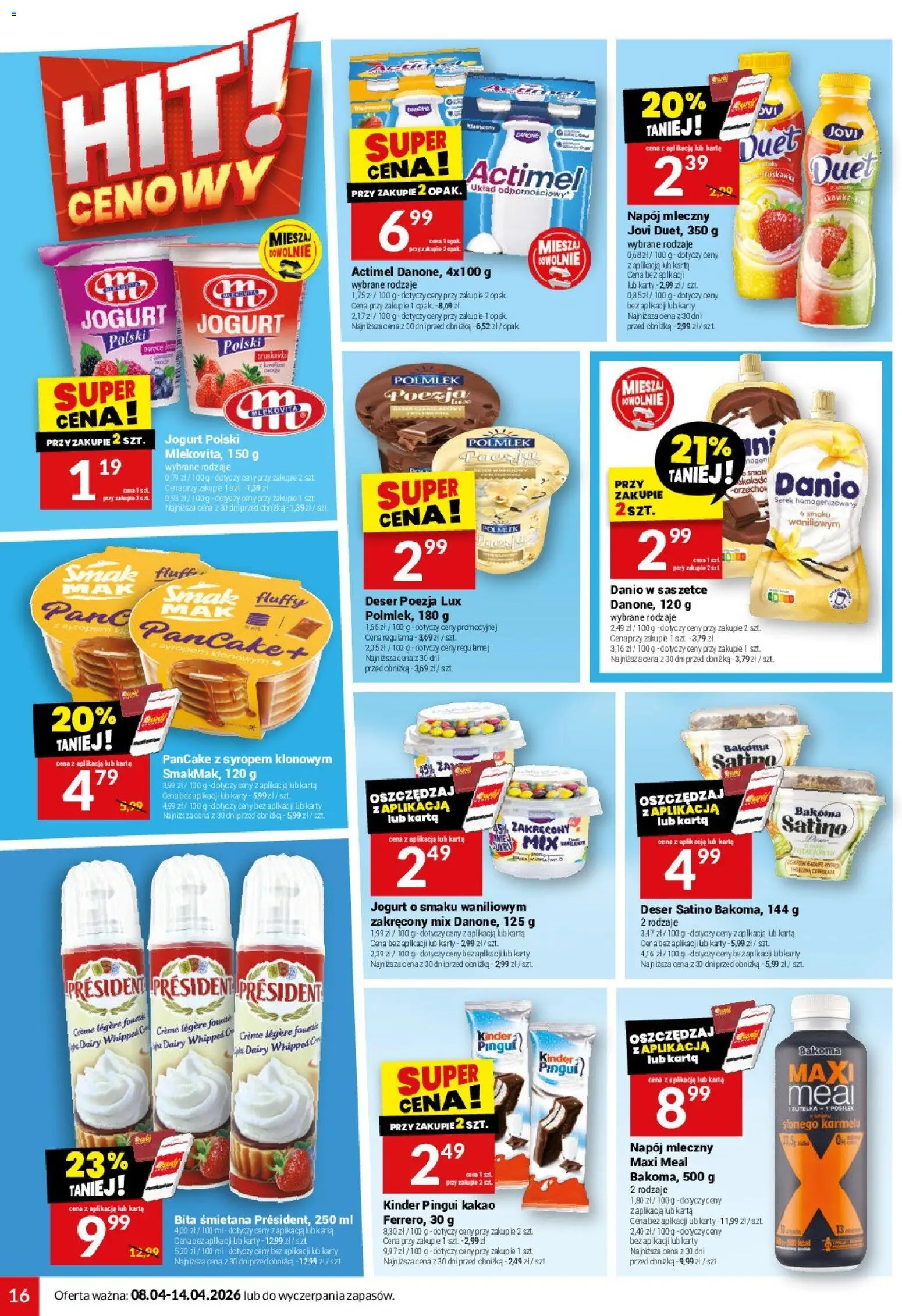 Twój Market gazetka od 08.04.2026 | Strona: 16 | Produkty: Kakao, Jogurt, Kiwi, Owoce